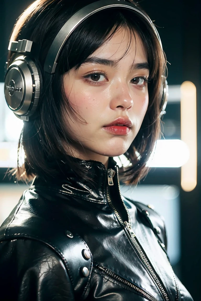 a close up of a woman wearing a futuristic helmet and red lipstick, cyberpunk jackie welles, cgsociety 9, style = retro-futurism, beautiful android woman, portrait of a female android, retro futuristic fashion, still from the movie bladerunner, female cyborg in data center, moebius aesthetic, movie still of a alien cyborg, depicted as a scifi scene  