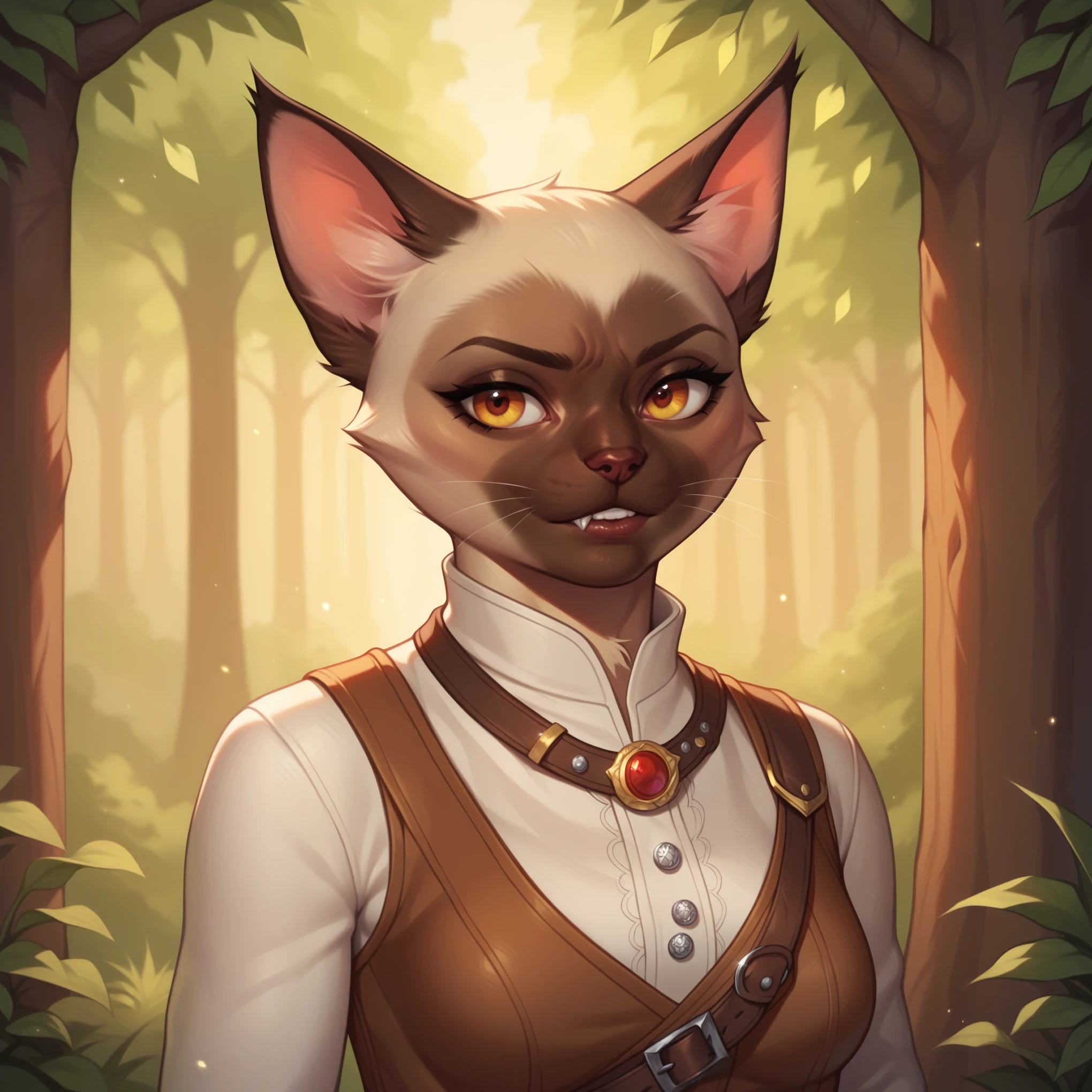 (((beautiful, high quality, comics style, detailed face))), score_9, score_8_up, score_7_up, BREAK, 1girl, anthro cat (long ears, Siamese cat:1.5), black and cream color, short fur, cat, (RPG Rogue, rogue dressed, rogue theme), solo, portrait, upper body, portrait, serious expression, bearing teeth, medieval city background, fantasy, (dynamic lighting:1.1) ((masterpiece))