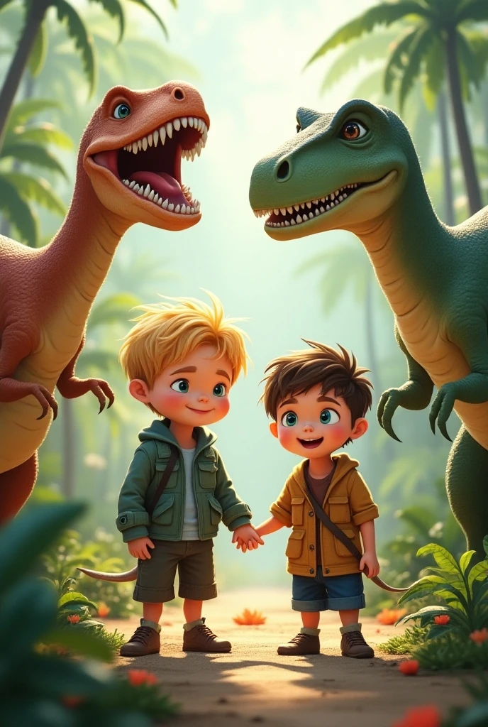 It represents being sociable with dinosaurs for children