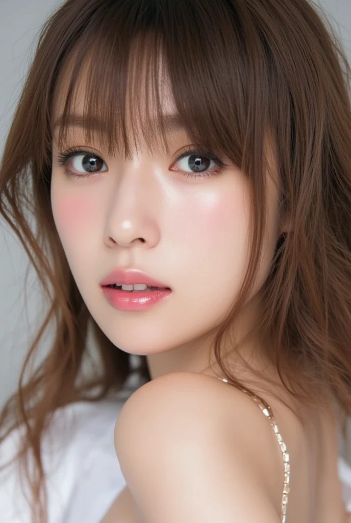 (Minami Hamabe) (  semi-long), nsfw、bright茶髪,  Wavy Hair、 Adult women 、  Brown Eyes  . Shining Eye Shadow  , Long Mascara  . ,  Pink Lips.  Beautiful Thighs、bright, Photo quality, Best Quality , Unity 8k wallpaper , (  beautiful eyes:1.6),  high definition face , perfect lighting, High-definition CG, (Perfect hands,  perfect anatomy)、Front,、,High tension、Excited、Waist 、((( Men Touch Women  、２shot、father、 叔father、senior citizen))),nude :1.4、全身shot、Group photo、Showing teeth、