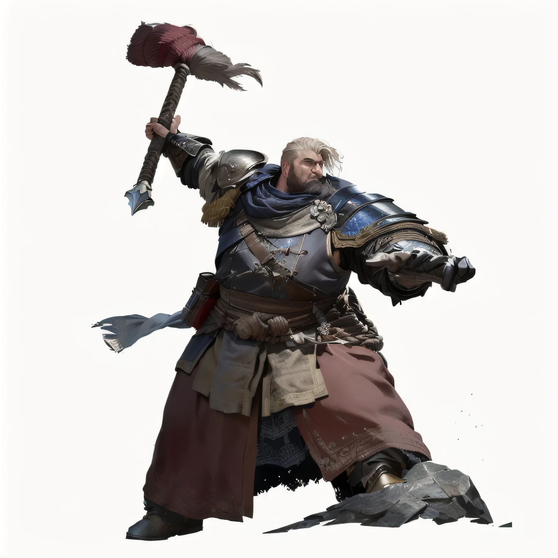  un gros plan d'un homme en armure tenant un marteau, concept art de personnage pour For Honor, picture of a male clerc, vigo le carpathe, De Vermintide 2 jeu vidéo, clerc, vêtu d&#39;une armure d&#39;inquiétant, cheveux frisés dans Warhammer, personnage warhammer  photo d'un guerrier adulte 