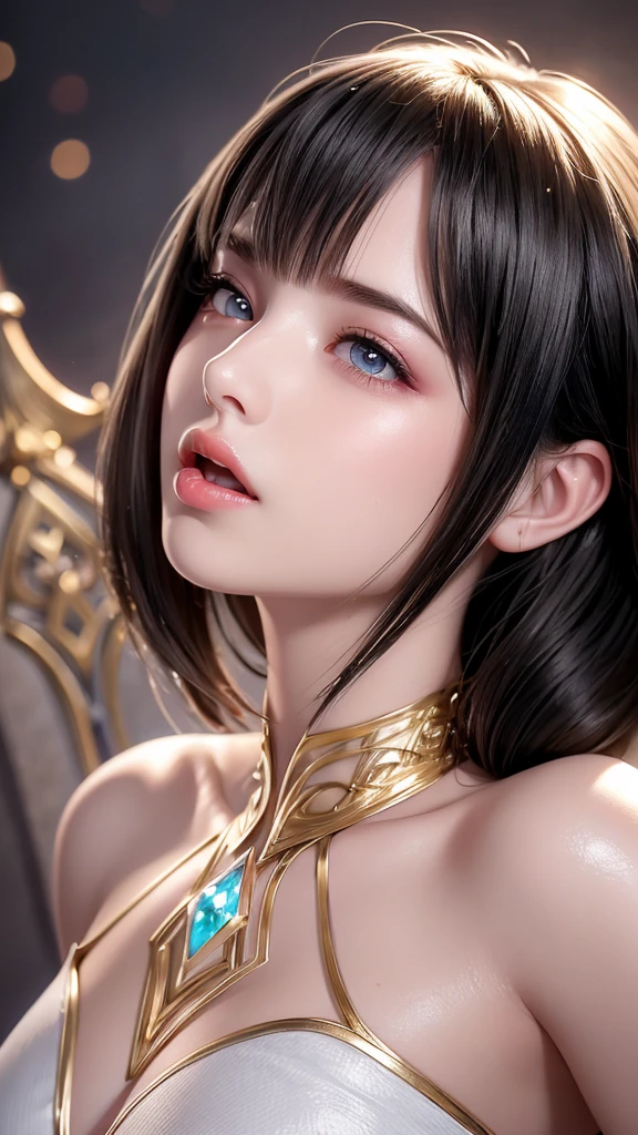 (Charming smile:0.8),Star-shaped pupils,full_Body,light rays,pink light particles:1.4,shiny skin:1.5,shiny eyes:1.5,dynamic angle,Tyndall effect:1.4,Two-tone lighting,(High Detail Skin:1.2,textured skin,natural skin texture:1.2,finely detailed beautiful eyes:1.2),shiny skin,shiny face,lustrous skin,),8K uhd,Digital SLR,Soft lighting,Volumetric Lighting,Bokeh,Ecstatic face,Climax expression,(drooping eyes), (sleepy face),ahegao,open mouth,Stick out tongue