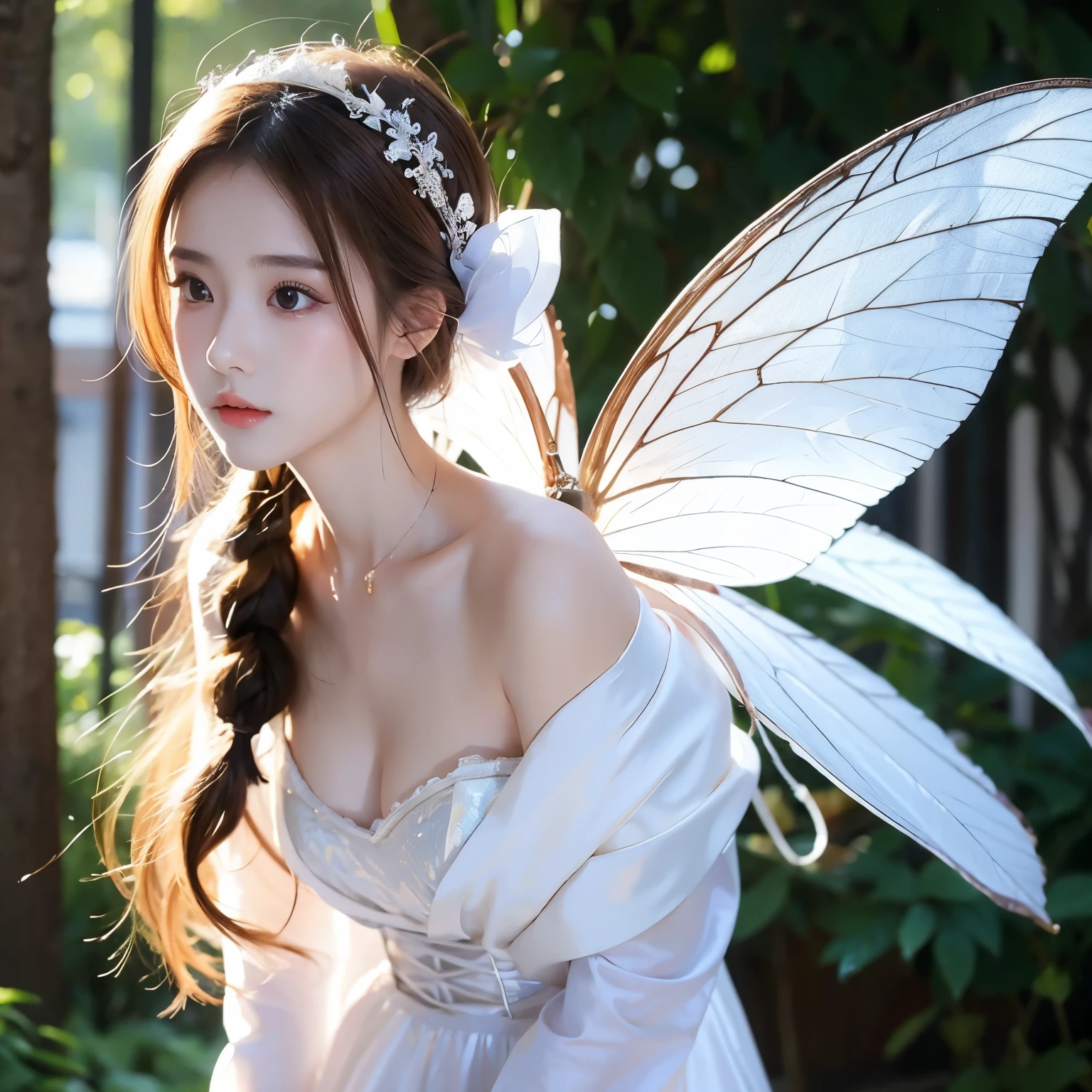 girl, Fairy, White silk, sorrow, 