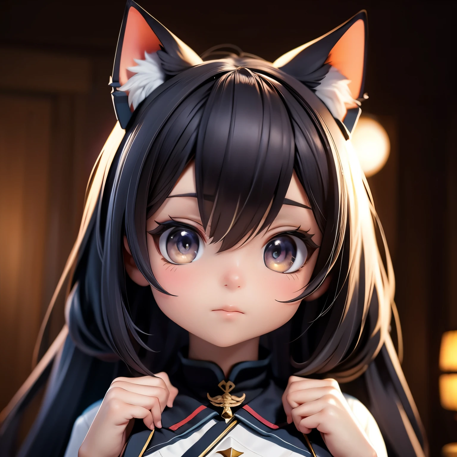 (8K, RAW photo,  best quality , masterpiece:1.2), lexistdexist (Azur Lane), fantasy_world,  1 girl at home, ( Egiosar :1), Lovely, senescence, ( Japanese Pop Music _Idol),  Detailed Beautiful Skin ,  huge breasts ,  Animal ears , Dark hair, Cat ears, Gray Eyes, Short hair, sad hand exist own Face,  (Realism:1.8), Key Points_exist_Face, Overlooking, Raise your arms,   Sunshine Milk , professiexistal lighting, photexist mapping, Radiosity,  based on physical rendering , daytime, exist户外,