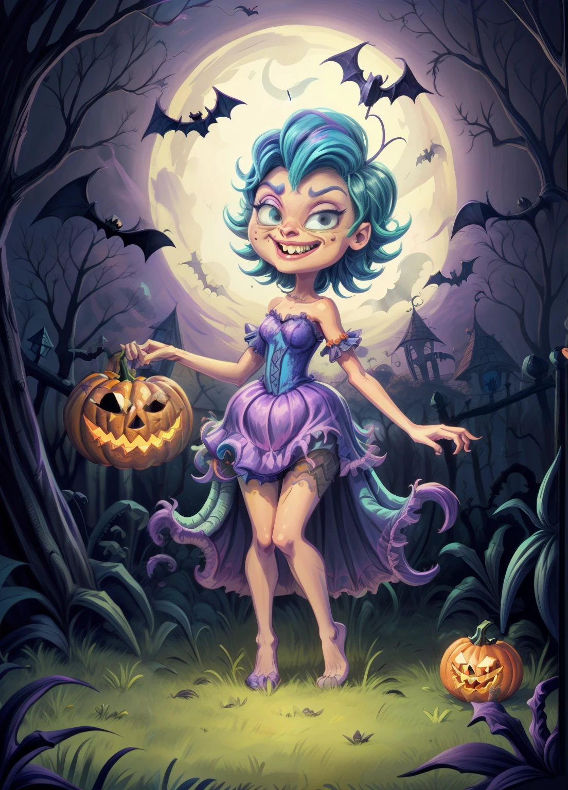 a smiling cute monster boy, adorable monster boy, halloween monster, spooky cute monster, whimsical monster, monstrous creature, monster boy with large eyes, monster girl with colorful hair, monster girl in a playful pose, monster boy with a friendly expression, playful monster, cute monster character, vibrant colors, pastel colors, soft lighting, fantasy art, digital painting, artstation quality, 8k, highly detailed, intricate details, clean lines, smooth shading, painterly style, happy halloween