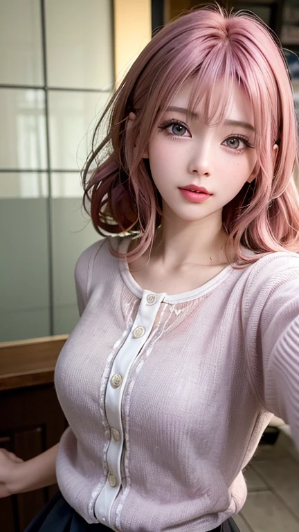 White and Bright Red, (Masterpiece 8K TopQuality:1.2) (ProfessionalPhoto:1.37) ExtremelyDetailed (((KAWAII girl pink hair with massive accentuated super HUGE enormously gigantic , deep cleavage:1.37)) (school uniform with bow tie) Extremely detailed (Delicate cotton textures) PerfectLighting (window view school classroom Background) (plaid school girl skirt and white thigh high socks) BREAK (((NOGIZAKA FaceVariations))), Extremely Detailed (very KAWAII Face), Childish CaptivatingGaze Stunning ParfectEyes ElaboratePupils with (SparklingHighlights:1.28), DoubleEyelids with (Detailed Voluminous LongEyelashes:0.88), Small GlossyRedLips with BeautifulDetails, CoquettishTongue, PUNIPUNI RosyCheeks, Radiant PearlSkin with Transparency, Glowing DowneyHair . { (Dynamic Joyful expressions LifeLike Rendering:1.4) | (:d) }, (large eyes:-1) .