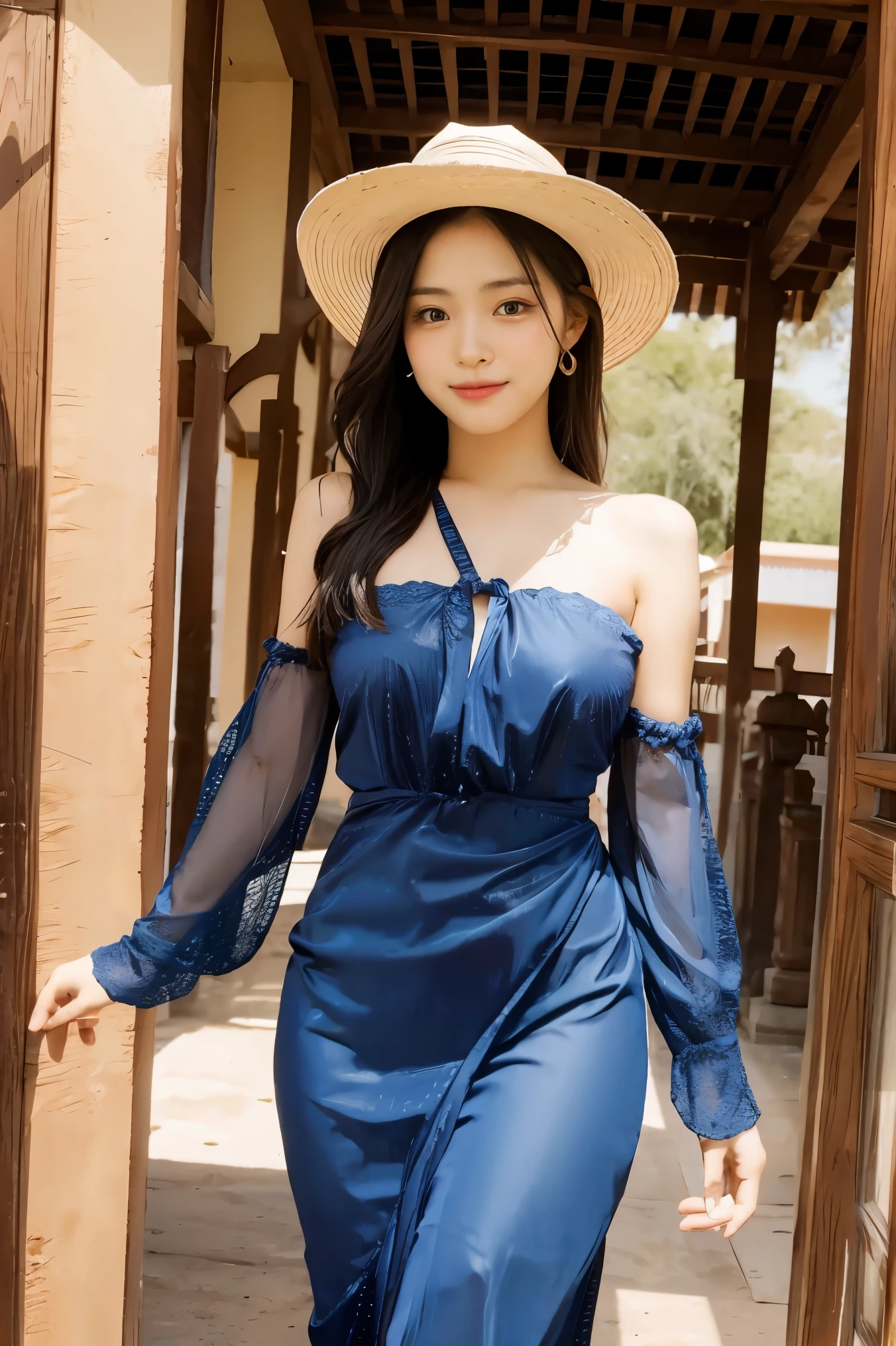 1girl, cowboy camera,thai dress