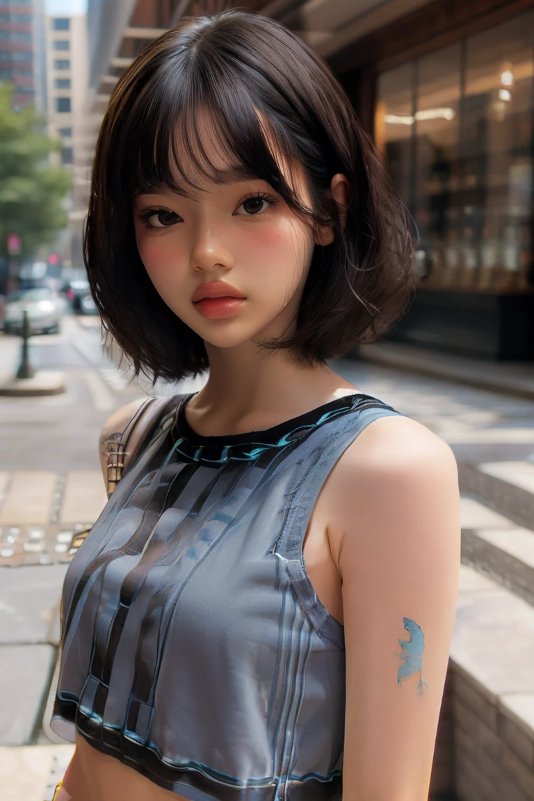 (photorealism:1.2),iPhone photo of a beautiful woman, bob cut, teen, black hair, Fujifilm X100V, Hyper-realistic