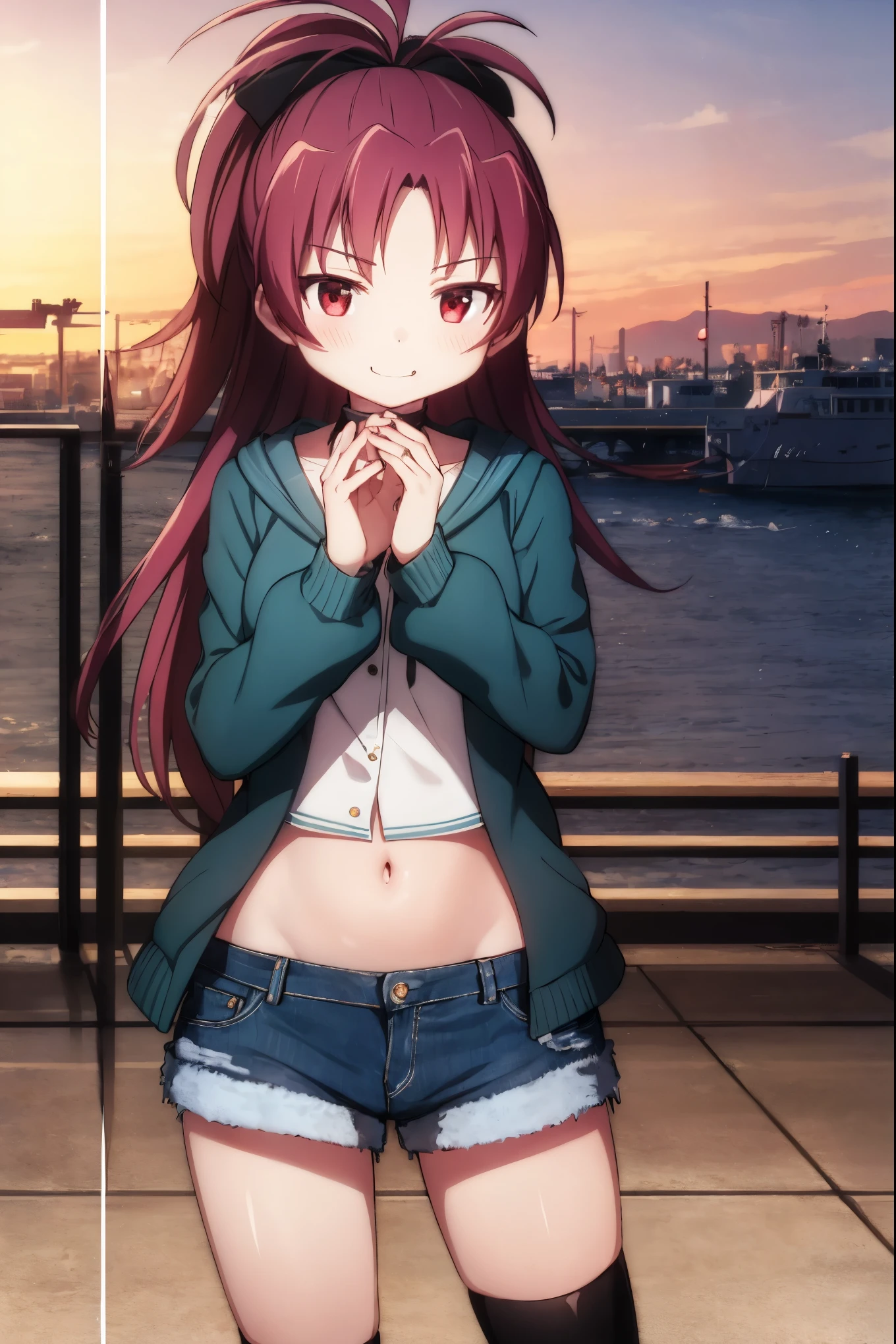 2d, masterpiece, best quality, anime, highly detailed, 1 girl, solo, cowboy shot, nakano nino, pink hair, short hair, butterfly hair ornament, blue eyes, black cardigan, white collared shirt, cleavage, green skirt, miniskirt, black loafers, white stockings, large breasts, medium waist, medium hips, wide thighs, standing, school, outdoors, smile, seductive, embarrassed, closed mouth, good lighting, sunset,nakano nino, smiling at you,anime girl with red hair and blue eyes sitting on a window sill, seductive anime girl, anime best girl, (anime girl), attractive anime girl, anime visual of a cute girl, rias gremory, beautiful anime girl, anime goddess, beautiful alluring anime , beautiful anime woman, | fine detail anime, beautiful alluring anime woman, rin, an anime girl, best quality, ((masterpiece)), highly detailed, blurry background, beach, water, splash,
1girl,
looking at the viewer, smile, open mouth, from angle, small breasts,
red eyes, black hair, long hair, straight hair, stripped bikini, (red bikini:1.4),nakano nino, smiling at you
