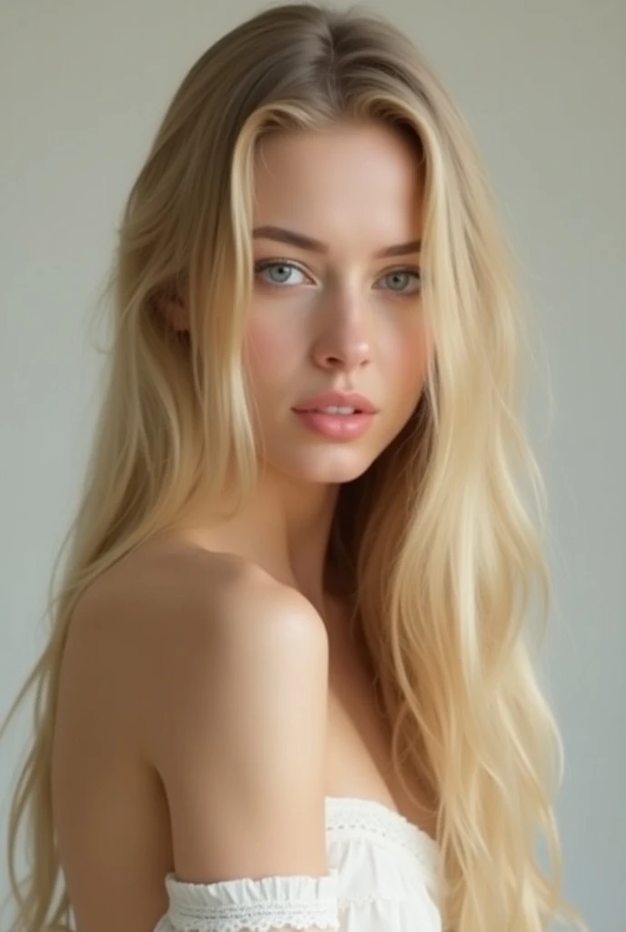Blonde Frau mit langen Haaren in Tanktop und Jeans, Soft Portrait Shot 8K, verschwitzt 4 km, Matching girl, Photo of a beautiful woman, Cinematic portrait, Cinematic Headshot Portrait, 50mm portrait, young Blonde Frau, Junge Frau, Portrait of a beautiful model, Blonde Frau, beautiful Junge Frau, cinematic body shot, sportliche Modefotografie, young beautiful woman