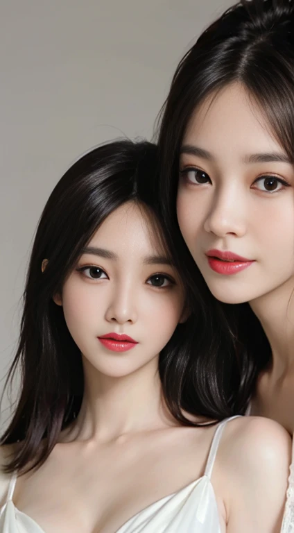 (High-resolution 8K raw photos are realistic,best qualtiy)，Beautiful and charming woman lying on bed，gentle and charming Chinese beautiful woman，Korea,Kpop idol，delicate and sexy collarbones，charming oval face，二重まぶた，,(Solo:1.3),Ingenious[peaches]flower eyes，redish pink lips，small-nose，exposed bare shoulders，focus at face，closeup of face，Hyper-detailing，perfect bodies，(cleavage，Shoot from above，Lateral face，Side Body，full bodyesbian，Close-up)，inside in room，Love Hotel，onbed，hugging pillow，Heart-shaped roses，Front light，Lace，lacing，head gear