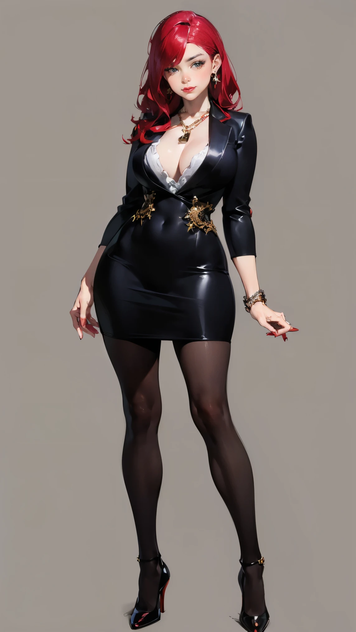 8K, (best quality:1.3), (masterpiece:1.3), (detailed:1.2), distinct image, (Cowboy shot), BREAK Solo, looking at viewer, Voluptuous body, Layered Cut Golden Auburn hairs, Mahogany eyes, Mesh Sleeve Bodycon Dress natural volumetric lighting, Artistic Background ((((standing upright))))