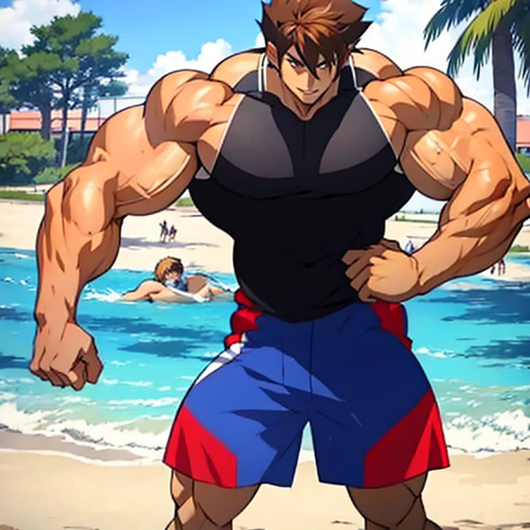 solo, 1boy, Tall, Handsome, Muscular, very masculine, broad shoulders, bare muscles, shredded muscles, Issei Hyodou