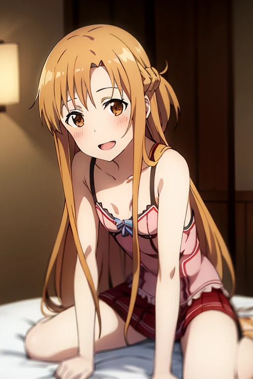 ((Highest quality)), ((masterpiece)), (be familiar with), Perfect Face, indoor, Bedroom, Watching the audience,
One woman, Rei Miyamoto,
Open Mouth, Ecstatic expression, blush, smile,
Small breasts, Flat Chest, Young Girl, , , Girl,
Long Hair, Long Hair,
Leg spread,