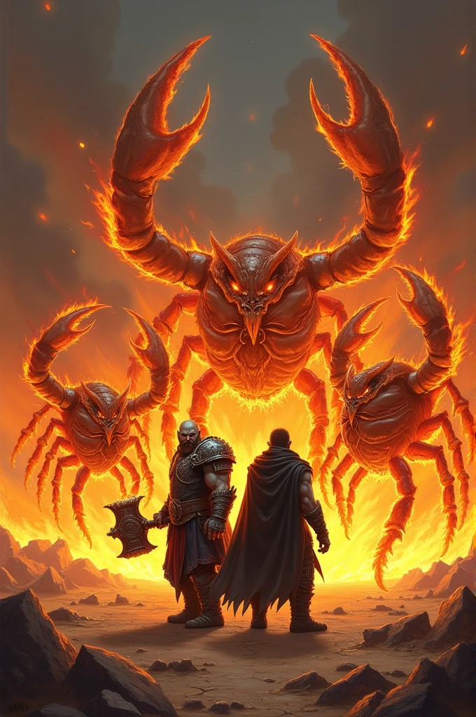 cephalopod, green and orange tentacles, demonic horns, red glowing eyes, dragon-like tai, king of demons and earthly spirits, masterpiece, Best Quality