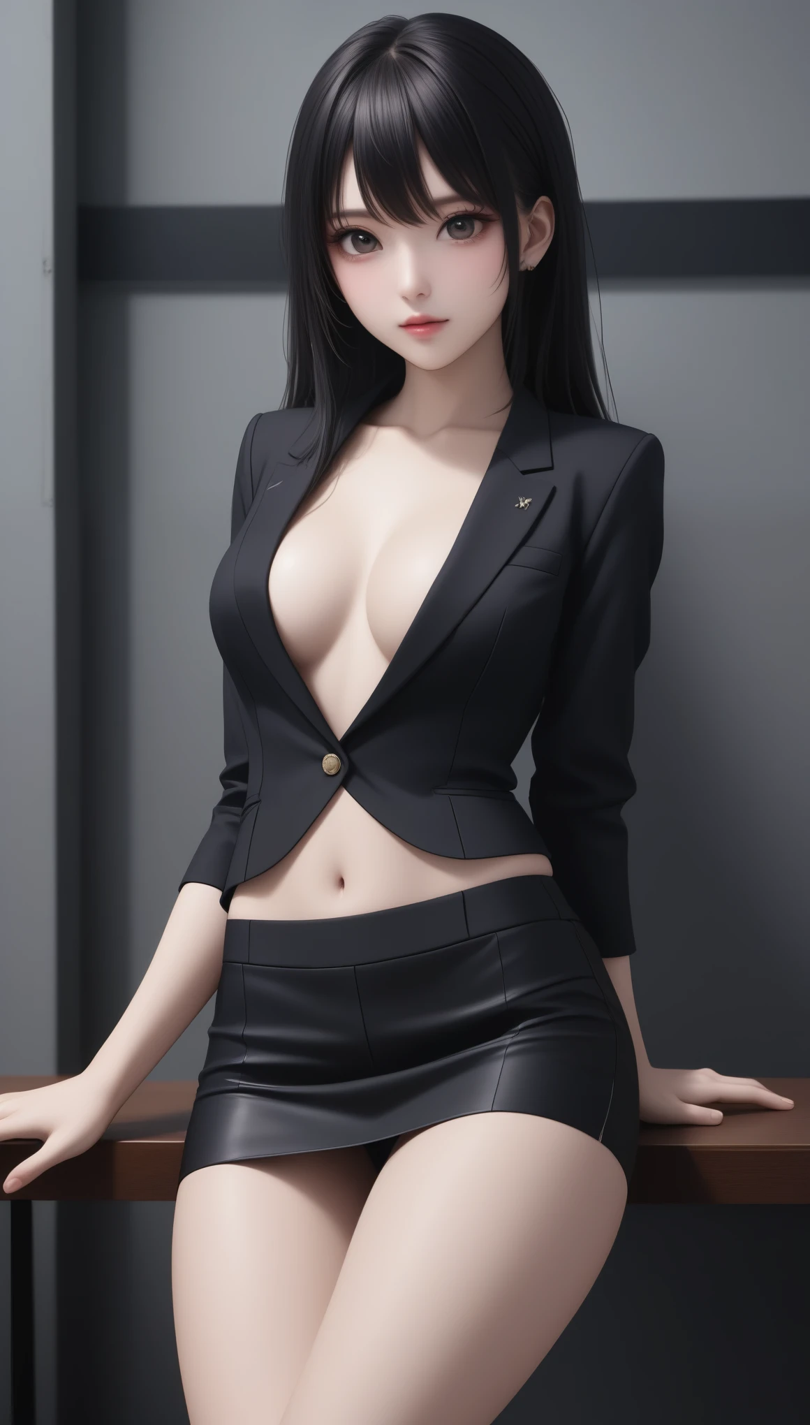 all intricate details: "1 female only 18 years old, ((Best quality)), ((Masterpiece)), full body, slim build, Looking_at_viewer, Dynamic Angle, short , V-neck, Cute, light facial skin, Leg up, Thigh Strap, ((Intricate details throughout image, high contrast, sexy pose))), ((seductora profesional, cara de exitacion)), uncensored, NSFW, random angle"