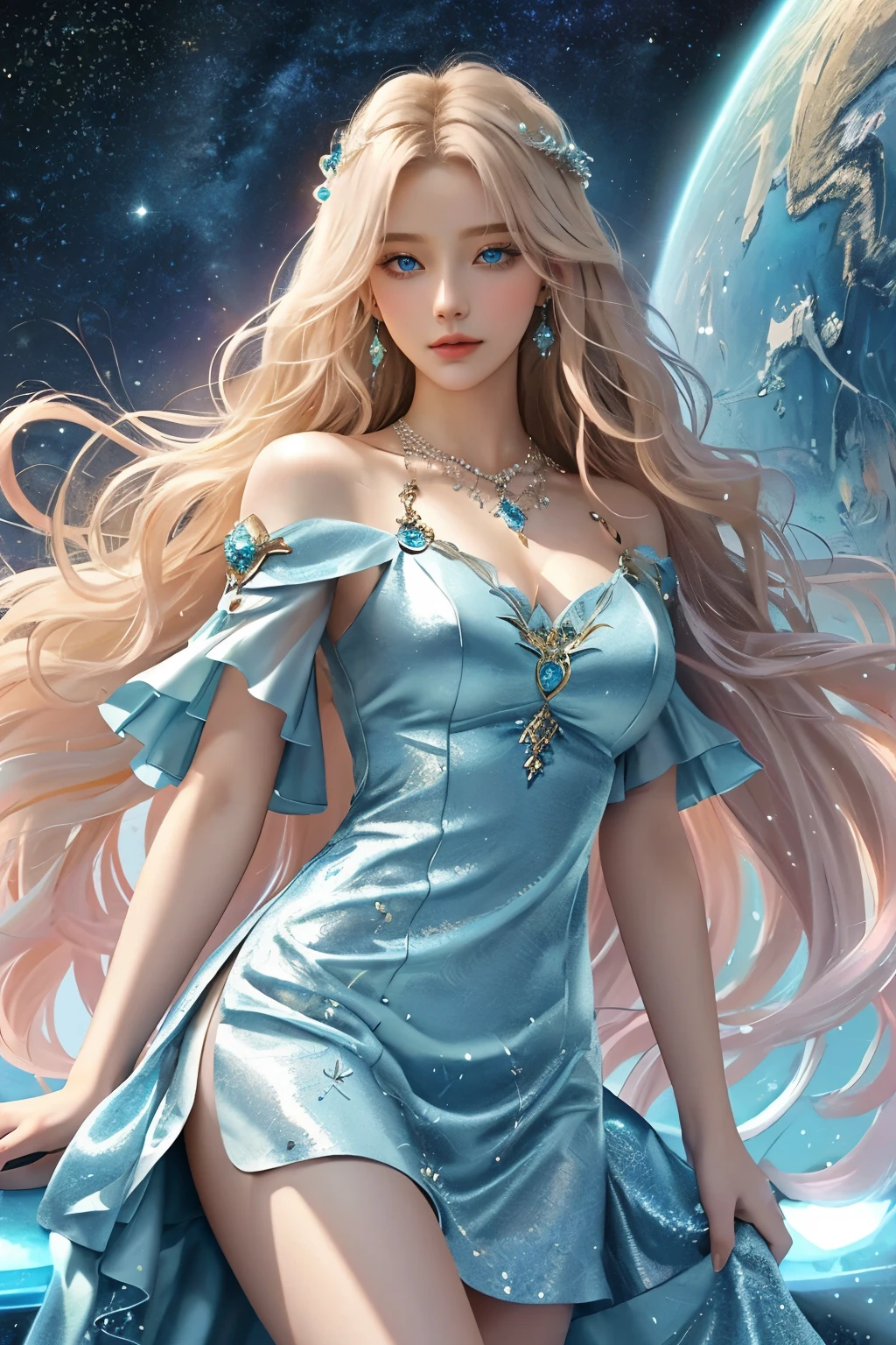 real, photoshoot, realistic, perspective, luminescent, bright colors, illusion, atmospheric scene, masterpiece, best quality, (detailed beautiful face, detail skin texture, ultra-detailed body:1.1),
<lyco:ellefanning_lycor_02-000003:1>, ellefanning-smf, 1girl, solo, realistic, blonde hair, looking at viewer, lips, green eyes, blue eyes, pastel dress,mid body, castle, colorful environment, sky, clouds, colorful dress, fantasy, on a colorful forest full of glowing flowers,
<lora:RoseDress:0.1>, rose