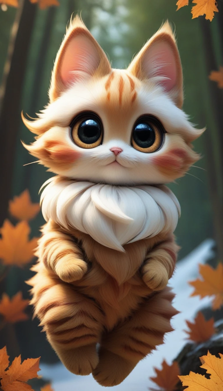 score_9, score_8_up, score_7_up, score_6_up, score_5_up, score_4_up,UHD, 
adorable cat-like creature big eyes in forest autumn time