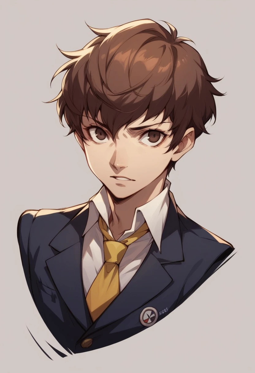 yukari persona 3,  short brown hair 