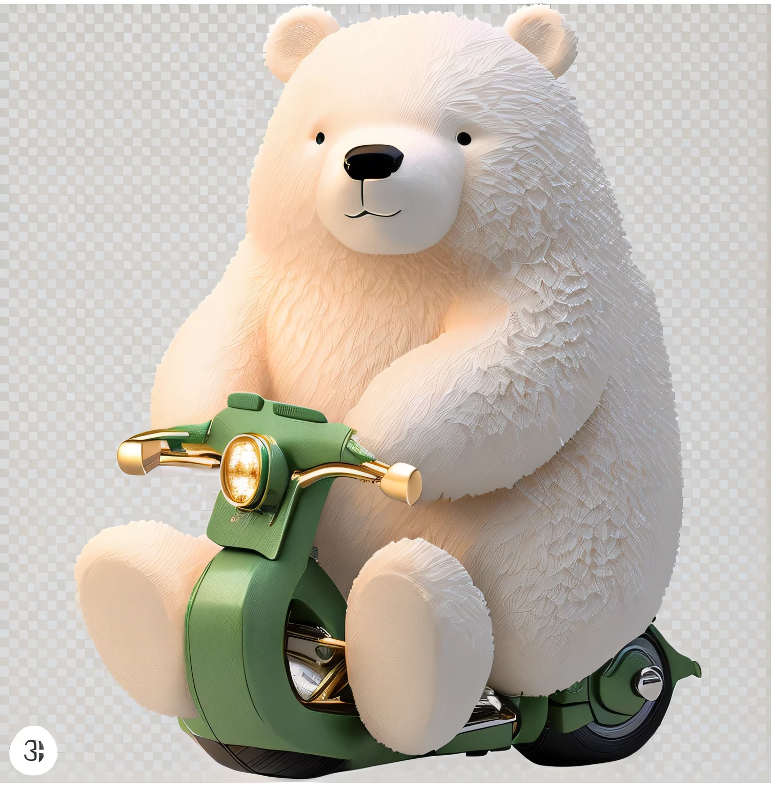  cartoon bear riding motorcycle on transparent background, Lovely 3 d render, Dabai, Lovely! C4D, Lovely toy, polar bear,  Toy Figure,  Smooth Body ,Smooth Toy ,  high quality character design , HD illustrations, Toy Design, 3 6 0 points, 4 8 0 points, 480p，Ultra-detailed rendering，4K，8k， Ultra HD