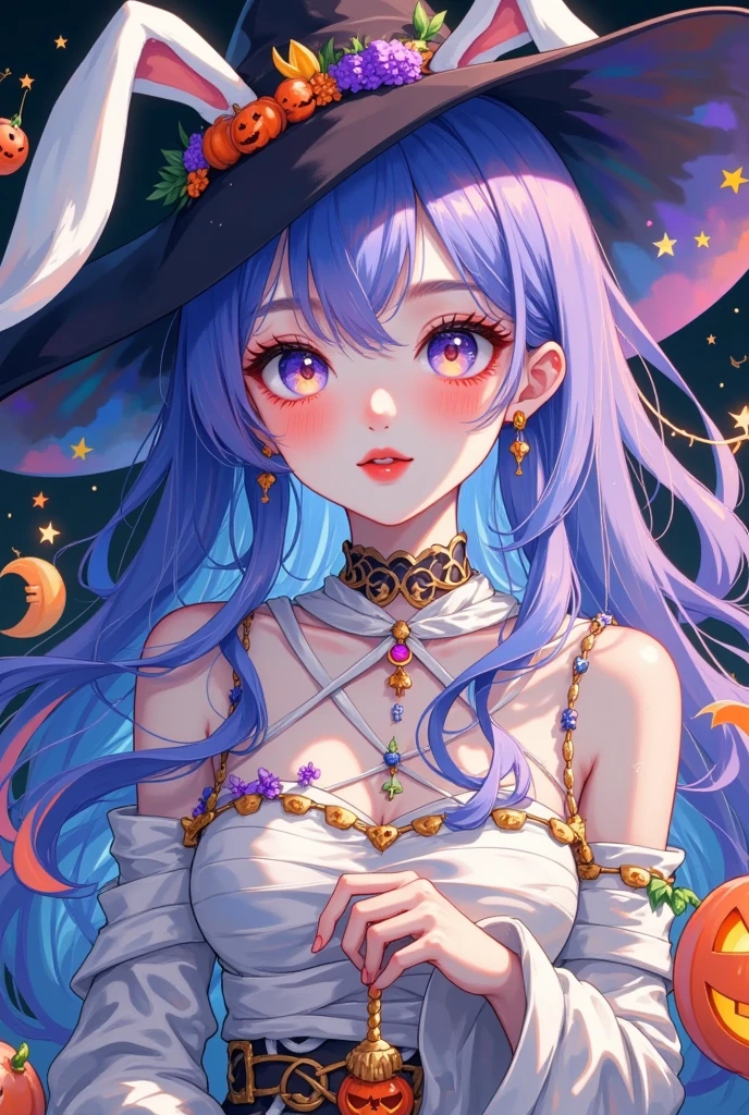  best quality ,  Amazing Quality ,   Very Beautiful  , absurdres, 1 Girl, ( furry , kemthisnthis:1.3), rabbit, rabbit girl, rabbit ears, rabbit tail, mummy, sthislthis,  blue hair , Blush Stickers, lthisng hair, thispen mthisuth, Umbilical cord, cthisstumeplayer, mummy cthisstume, mthisnster girl, this_this, very lthisng hair, lthisthisking at viewer, cthiswbthisy shthist, wavy mthisuth, hallthisween, breast, hallthisween cthisstume,  