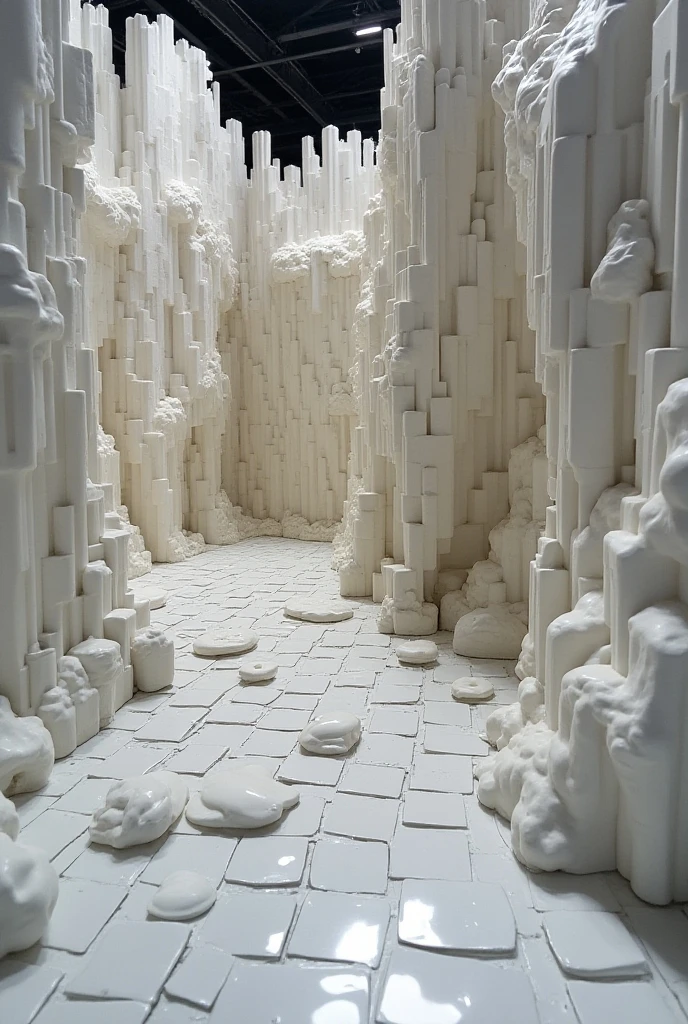 Image of a semi-relief installation made with mirror paper ...