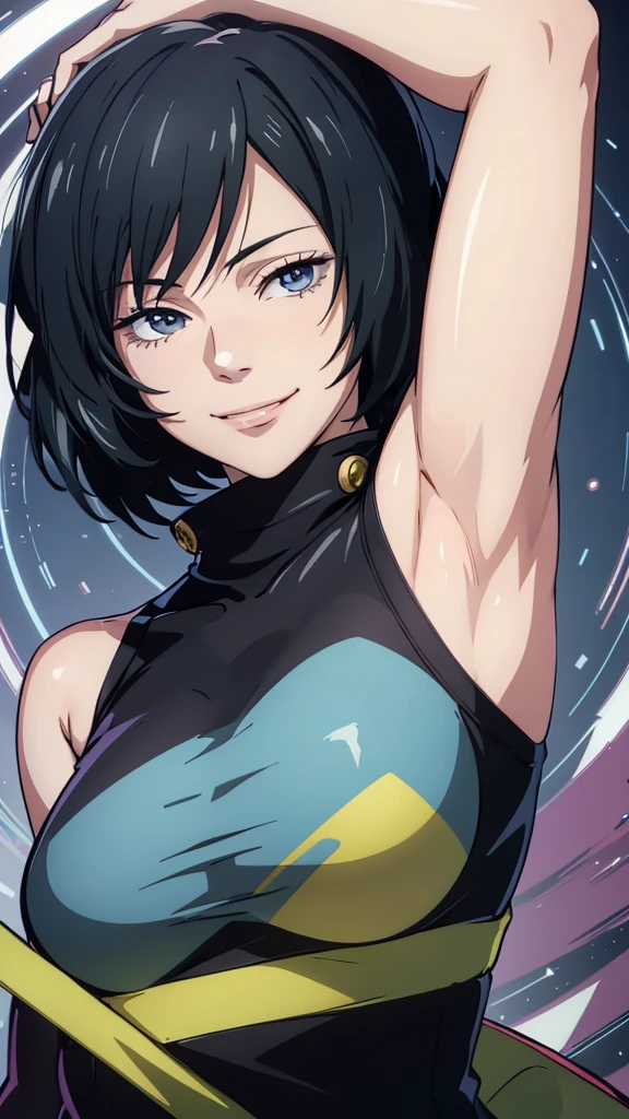 May,  portrait, masterpiece, 8k,   Super High Quality  ,  Surreal ,  ultra-fine, Anime Art, smile, cute,  Fascinating , Armpits are visible