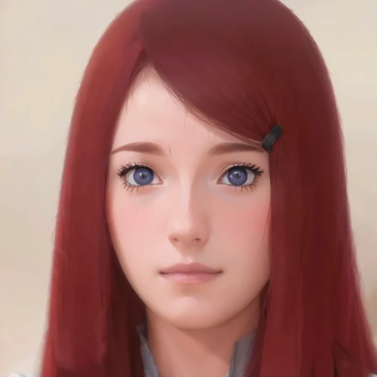     a 19-year-old girl    (perfecta,linda),  model     ,of Asian origin(beautiful,elegant,linda) and northern Europe(perfecta,linda), Red hair, eyes slightly violet ,         Japanese clothing, square hair clip,  Round pupils ,rostro(beautiful), form(perfecta), oval face, outlined in  (eyes,students),       High level of detail        ,         Just looking at the viewer     ,      charming smile     , (realistic:1.4),(:1.0),         masterpiece        , 8k pixels, The best quality, Red hair         High level of detail         8k pixels.