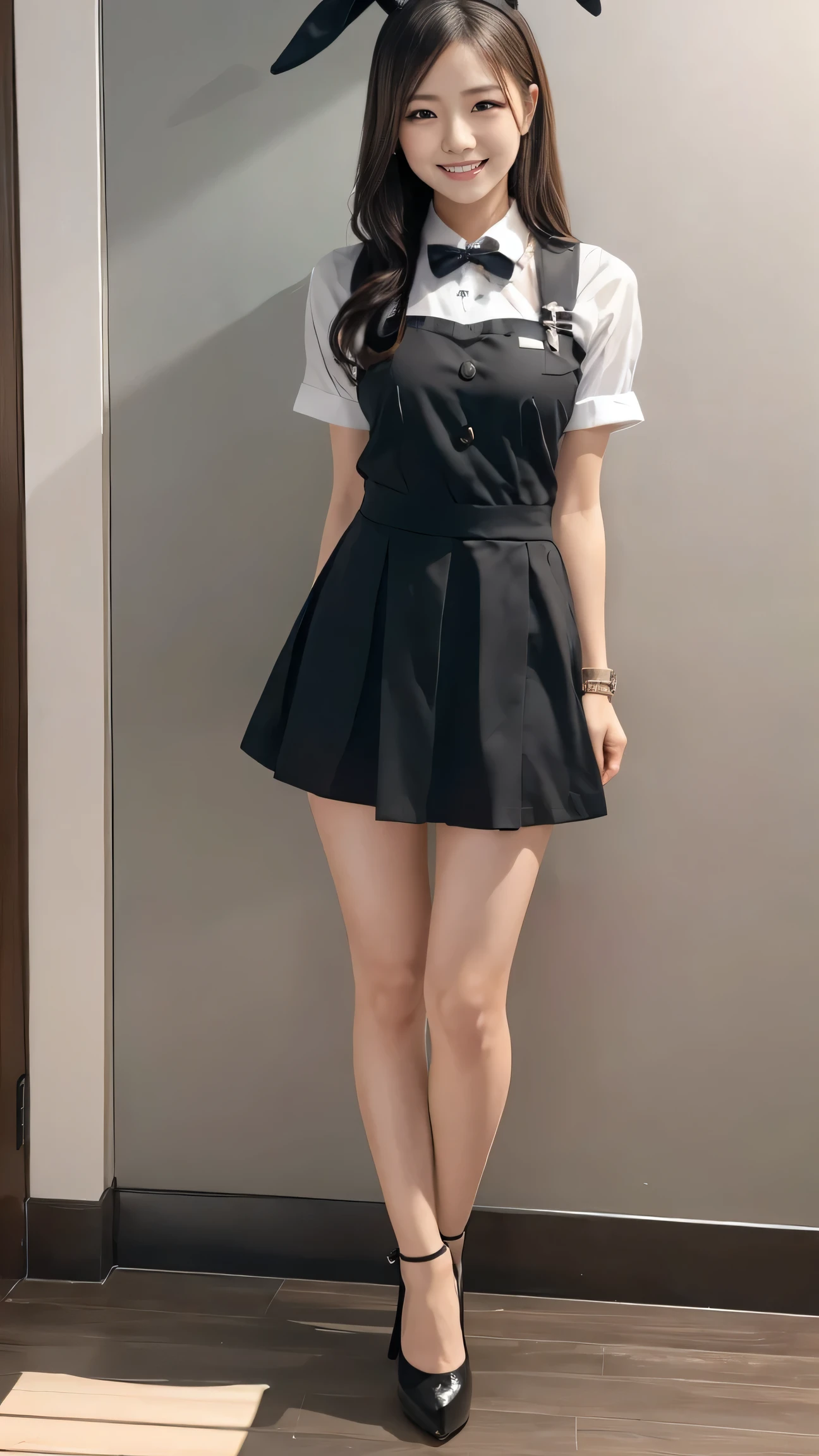 Illustration of a girl wearing a short skirt, high tecnorogy, hand bag, parasol, Full body character sheet, Full body illustration, behance hd, Full body painting, Detailed full body concept, Official character illustration（（（）），（（night）），fashion model pose