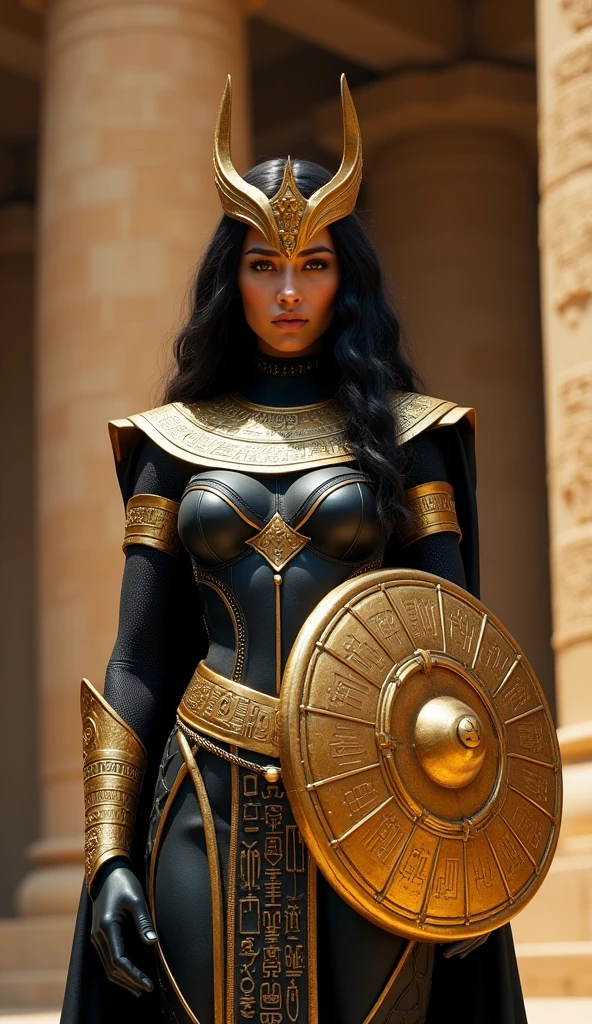 Masterpiece, Absolute Realism, ((Ultra-realistic)), Best Quality, Ultra-high Resolution, Realistic Skin Texture, Armor, Saintseiya, Female, (Photorealistic:1.4), High Resolution, Raw Photo, 1 Girl, Glossy Skin, (Skin Detail:1.2), Realistic Skin Texture, Better Lighting, Shine, Mecha Armor, Dramatic Lighting, Dynamic Pose, (Greek Temple Background:1.1), (Night:1.2), (Night Sky), Cosmos, Milky Way, Golden Armor, (Cleavage), Golden Knight of Taurus, (Big Breast), (Wide Hips), (Helmet:1.2), Tanned Skin, Black Hair, Red Locks, (Golden Chest Protector:1.3), (Helmet), Purple Shirt, Volcano, Enough, Sexy Face