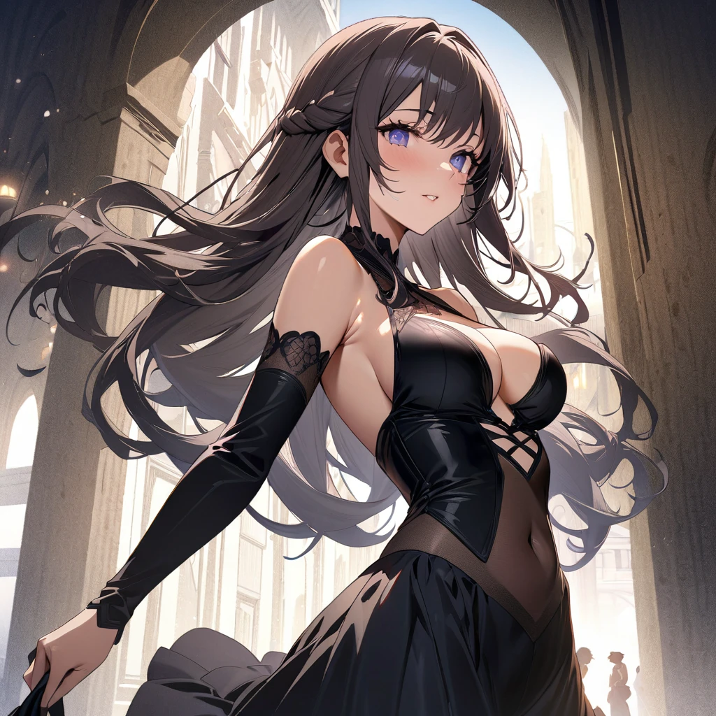 NSFW High Definition、Best Quality、  Highly Detailed CG Unity 8K Wallpaper、masterpiece、Super detailed、 spane illustration、Beautiful face details、Detailed beautiful eyes、Big Breasts、Big Ass、glamorous body、  Jeanne Horta  (destiny) Long Hair、((My slave)) ( They're Walking Through the Hotel Area at Night。I&#39;m wearing a collar)(Metal Color) ( very embarrassing ) ( Latex Spy Costumes )(sweat) Evil Smile 、  Seduce me　i love you ((Dirty Naughty Girl )) (((Hypnotic state))) (((Brainwashed)))(( Breeding to Enemy Combatants ))