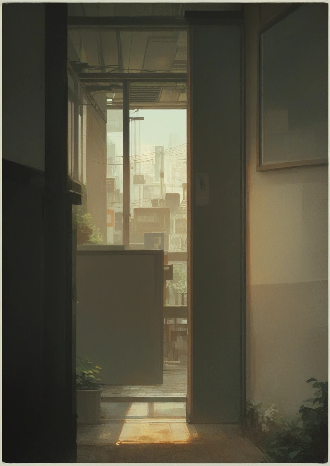 , score_9,score_8_up,score_7_up, source; background, inside apartment, gloomy, Japanese, simple, messy border, dusk, background only, apartment complex inside