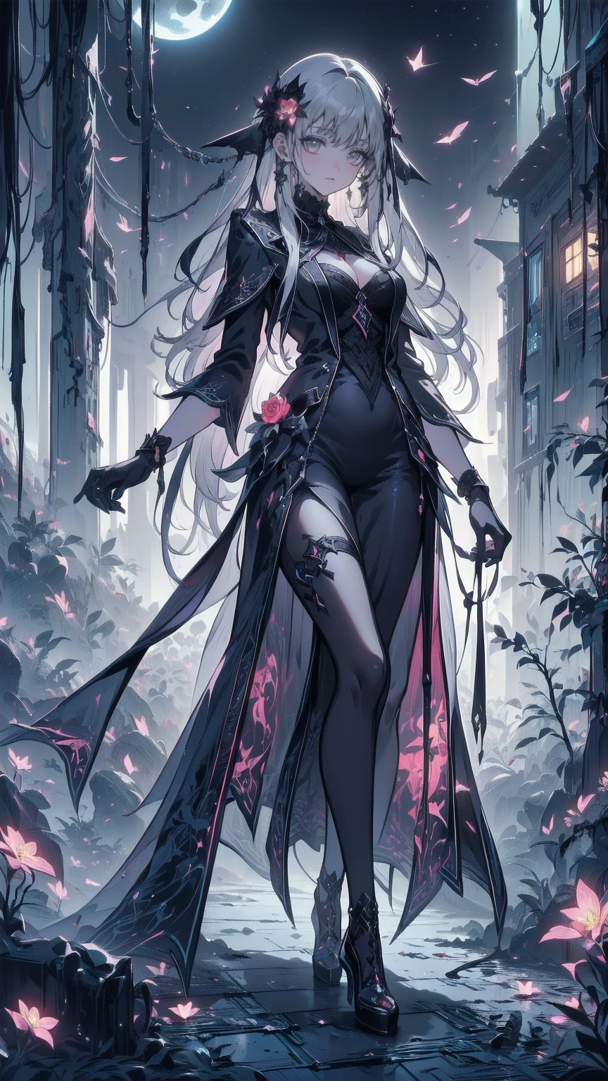 (necromance:1.2) girl, 1girl, perfect and well designed shiny eyes, (beautiful detailed (emerald:1.3) marsh eyes:1.05), natural breasts, slim body, beautiful and delicate face, (face detail), ((realistic face)), pores, ((pale skin)), detailed skin, realistic skin, medium length hair, hair voluminous, super high resolution, 8k, parameters Best quality, (masterpiece:1.4), (magic accessories:1.4), bracelets, necklaces, dark extremely detailed thick tight ((lacy silk clothing:1.3), (lacy wrap dress:1.2), (lycra kimono:0.8),(wild goth skirt:1.5)), shabby hood ruffles coat, embroidery and lace, jewelry ornaments, hair ornament, (cloth:1.3), (neckline:1.3), (cleavage), decolette, navel, Young Girl, Little Beast, (crazy:0.7) Smile, (Pale Skin:2.0), (19 Piercings:1.6), ((tattoos all over body, Tribal tattoos all over legs)), surrounded by darkness, (Darkness:1.2), Dark Fantasy, ultra detailed, photorealistic, ((Real image)), (best quality:1.4), super high resolution, (Realistic 2.0), More details, (full body portrait), (((1girl))), (witchcraft:1.5), magic energy flows and sparkles, (futurism:1.3), [(cyberpunk:1.1):fantasy:0.6], (magic technologies:1.3), (beautiful and aesthetic:1.2), (fractal art:1.4), (cinematic light:1.1), DUTCH ANGLE, 16K, HDR, RTX, Ray Tracing, Radiosity, Anisotropic Filtering, Subsurface Scattering, (((magic lights))), metallic reflections, Detailed, Realistic, 4k highly detailed digital art, (cool_color), extremely detailed CG unity 8k wallpaper, vibrant colors