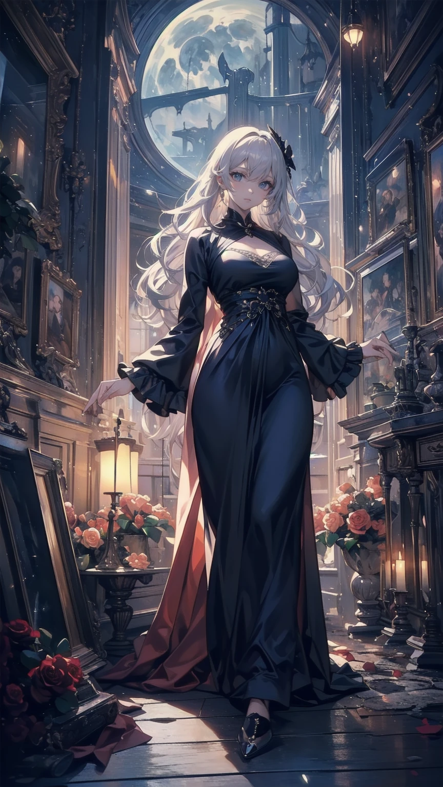  Modin Disney , Arafed,  action shot, Dark  Fantasy Art ,  Fantasy Art , Gothic art,  Picture of a Female Vampire , Exquisite美しさ,  Full Body Shot  , dark glamour shot, pale white skin , Blonde, Long Hair,  Wavy Hair, ( Sparkling Grey : 1.3) eye, she (red: 1.3) red thigh suit, ArmoredDress, she手に剣を持っている, ( Ready for Battle : 1.4) ,  Roses are printed on the suit (black: 1.4) black roses,  High Heels , dark castle, dark, black and color,  Dark Art Painting Style , flower dress, (( 1 Girl, Alone, Alone, Ninim , Gray Hair, redいeye,  hair ornament, Small breasts, Long Hair,  fitness )), ((Alone, (1 Female, Pink lipstick),  very detailed ,  Ambient Soft Lighting , 4K, Perfect Eyes,  perfect face, Perfect lighting , a  1 Girl)), ((blackいドレス,  Long Dress , redい大鎌を振るう, Abandoned castle, Haunted Castle, fog, mist, Knight , Smell of the Moon , Dead Tree)),((masterpiece:1.2)), ((Best Qualityで最高の)),  very detailed なイラストスタイル,  detailed skin texture ,  The texture of the fabric is delicate ,  Extremely Detailed Description , (T Masterpiece), Super beautiful illustrations,  The face is very well drawn , RAW Photos, professional, Fine painting,  complicated details ,  super detail ,  intricate decorative details  ,  perfect anatomy, real, (ファッションモデルに扮した超美しくてクールな青いeyeの銀色のキツネの女の子), Beautiful normal breasts , (Beautiful and shiny silver hair), (美しい澄んだ青いeye), (Exquisite, Beautiful and clear eyes:1.6), ((Rich in details、Exquisite autumn and winter fashion brand clothing)), smile, ((Model is walking)), ((Staring at me)), ((During the day)), ( A collection that details and beautifully summarizes special places in Paris ), (8KBest Quality壁紙), ( Very meticulous 、Beautiful background) 、 appears in the center of the lunar wilderness ,  as a miner on the Moon ,  emits fantastic light in a desolate environment . This enchanting person ,  wears a shining silver and gold costume ,  radiates wisdom and power from the other world .  , 一筆一筆が非Realisticな美しさと神秘を伝える.  Every characteristic exudes luxury in the midst of fantasy , 普通を超越する真の視覚的masterpieceを体験する.、 Huge Tree with Blue Glowing Branches and Roots,  very detailed , Complex and Brilliant , Fantasy Landscape ,  Aether Atmosphere , (Best Quality,8k, Kampala,masterpiece:1.2), ultra detail ,(Realistic,photoRealistic,photo-Realistic:1.37), digital art ,  Cinematic Lighting ,  Dramatic Lighting ,  bright color,  Glowing Elements , Mysterious, Amazing, Magical realism,  concept art,、A whimsical and graceful fairy ,  Fascinating heavenly eyes that shine with unbelievable wisdom :  sparkling wings adorned with beautiful jewels ,  this scene embodies the fusion of elegance, charm, and luxury that embodies the viewer Exquisitely detailed Captured in acrylic painting ,  Golden hair flowing down from a dress studded with crystals . この画像は精巧なディテールと bright color彩で描かれたデジタル絵画である。.  The existence of fairies is fascinating and timeless ,  This scene embodies a fusion of elegance, charm, and luxury that makes the viewer feel .
