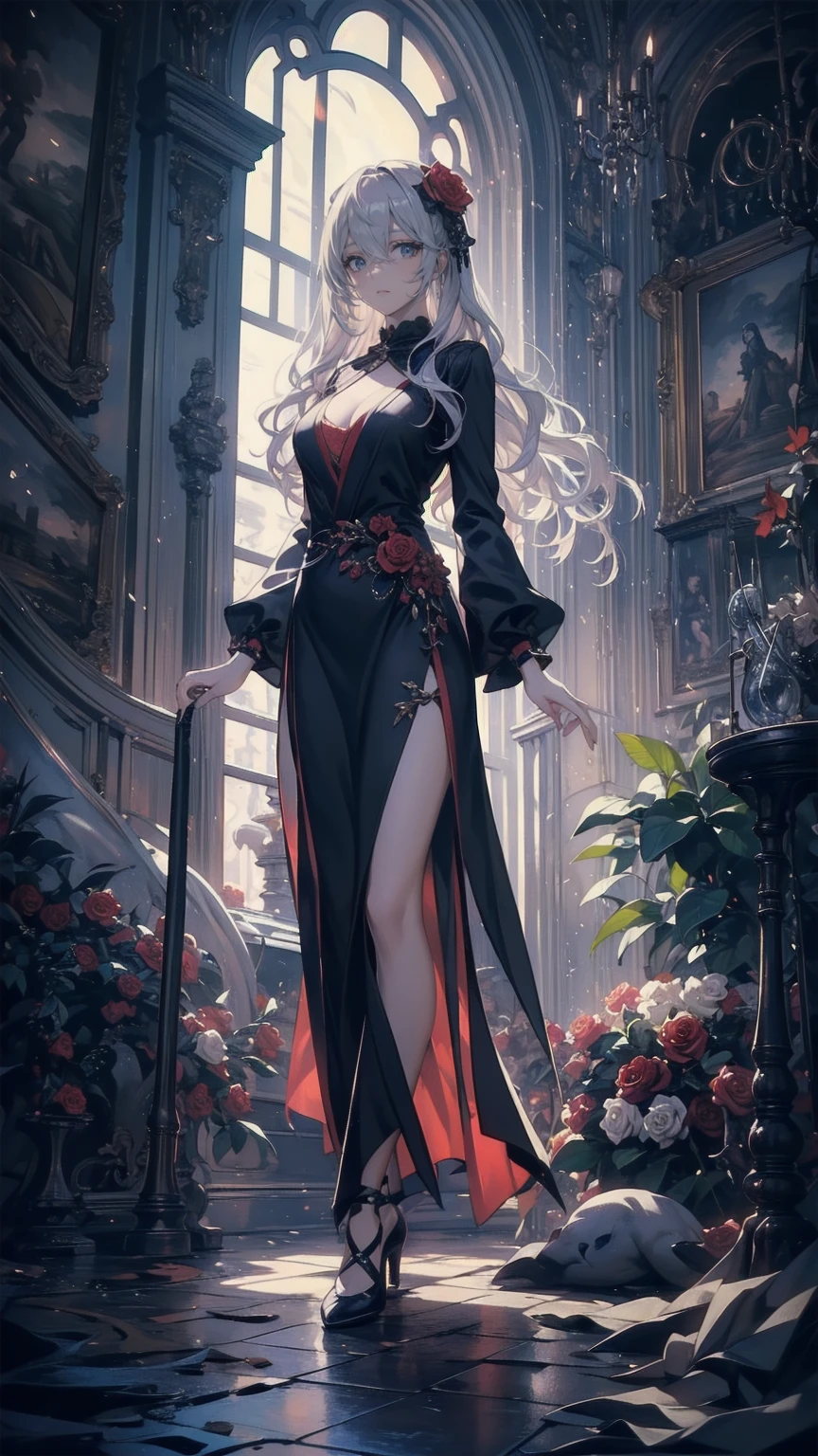  Modin Disney , Arafed,  action shot, Dark  Fantasy Art ,  Fantasy Art , Gothic art,  Picture of a Female Vampire , Exquisite美しさ,  Full Body Shot  , dark glamour shot, pale white skin , Blonde, Long Hair,  Wavy Hair, ( Sparkling Grey : 1.3) eye, she (red: 1.3) red thigh suit, ArmoredDress, she手に剣を持っている, ( Ready for Battle : 1.4) ,  Roses are printed on the suit (black: 1.4) black roses,  High Heels , dark castle, dark, black and color,  Dark Art Painting Style , flower dress, (( 1 Girl, Alone, Alone, Ninim , Gray Hair, redいeye,  hair ornament, Small breasts, Long Hair,  fitness )), ((Alone, (1 Female, Pink lipstick),  very detailed ,  Ambient Soft Lighting , 4K, Perfect Eyes,  perfect face, Perfect lighting , a  1 Girl)), ((blackいドレス,  Long Dress , redい大鎌を振るう, Abandoned castle, Haunted Castle, fog, mist, Knight , Smell of the Moon , Dead Tree)),((masterpiece:1.2)), ((Best Qualityで最高の)),  very detailed なイラストスタイル,  detailed skin texture ,  The texture of the fabric is delicate ,  Extremely Detailed Description , (T Masterpiece), Super beautiful illustrations,  The face is very well drawn , RAW Photos, professional, Fine painting,  complicated details ,  super detail ,  intricate decorative details  ,  perfect anatomy, real, (ファッションモデルに扮した超美しくてクールな青いeyeの銀色のキツネの女の子), Beautiful normal breasts , (Beautiful and shiny silver hair), (美しい澄んだ青いeye), (Exquisite, Beautiful and clear eyes:1.6), ((Rich in details、Exquisite autumn and winter fashion brand clothing)), smile, ((Model is walking)), ((Staring at me)), ((During the day)), ( A collection that details and beautifully summarizes special places in Paris ), (8KBest Quality壁紙), ( Very meticulous 、Beautiful background) 、 appears in the center of the lunar wilderness ,  as a miner on the Moon ,  emits fantastic light in a desolate environment . This enchanting person ,  wears a shining silver and gold costume ,  radiates wisdom and power from the other world .  , 一筆一筆が非Realisticな美しさと神秘を伝える.  Every characteristic exudes luxury in the midst of fantasy , 普通を超越する真の視覚的masterpieceを体験する.、 Huge Tree with Blue Glowing Branches and Roots,  very detailed , Complex and Brilliant , Fantasy Landscape ,  Aether Atmosphere , (Best Quality,8k, Kampala,masterpiece:1.2), ultra detail ,(Realistic,photoRealistic,photo-Realistic:1.37), digital art ,  Cinematic Lighting ,  Dramatic Lighting ,  bright color,  Glowing Elements , Mysterious, Amazing, Magical realism,  concept art,、A whimsical and graceful fairy ,  Fascinating heavenly eyes that shine with unbelievable wisdom :  sparkling wings adorned with beautiful jewels ,  this scene embodies the fusion of elegance, charm, and luxury that embodies the viewer Exquisitely detailed Captured in acrylic painting ,  Golden hair flowing down from a dress studded with crystals . この画像は精巧なディテールと bright color彩で描かれたデジタル絵画である。.  The existence of fairies is fascinating and timeless ,  This scene embodies a fusion of elegance, charm, and luxury that makes the viewer feel .
