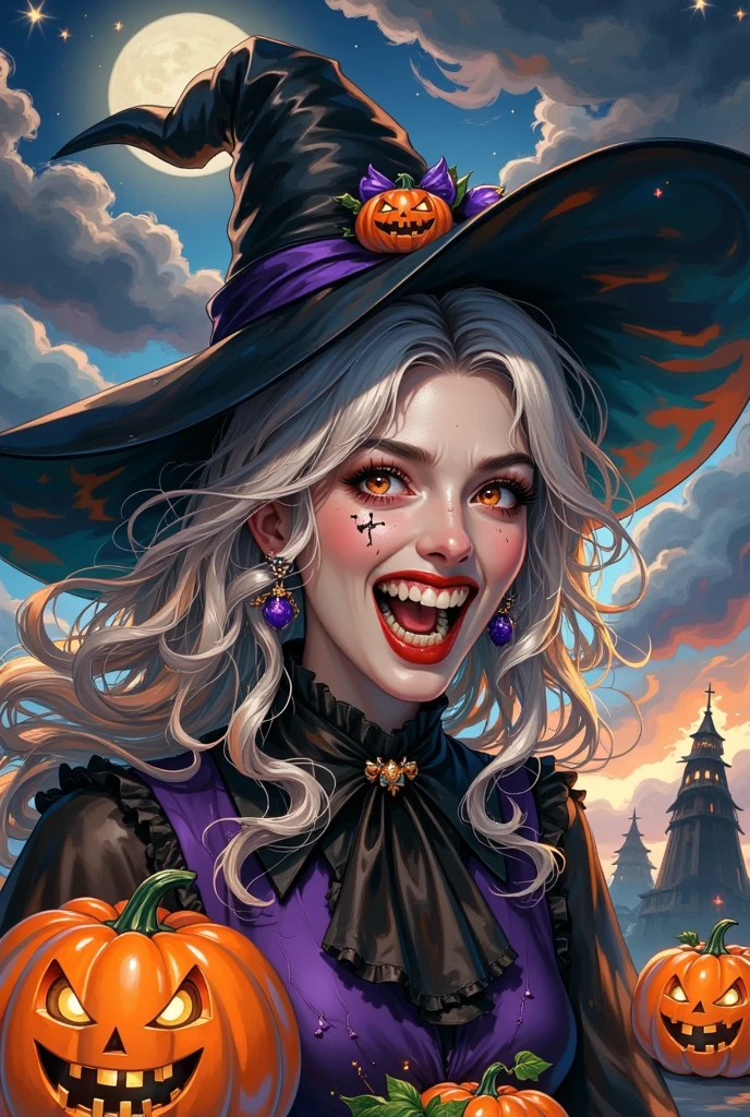 Halloween，Portrait of a crazy witch