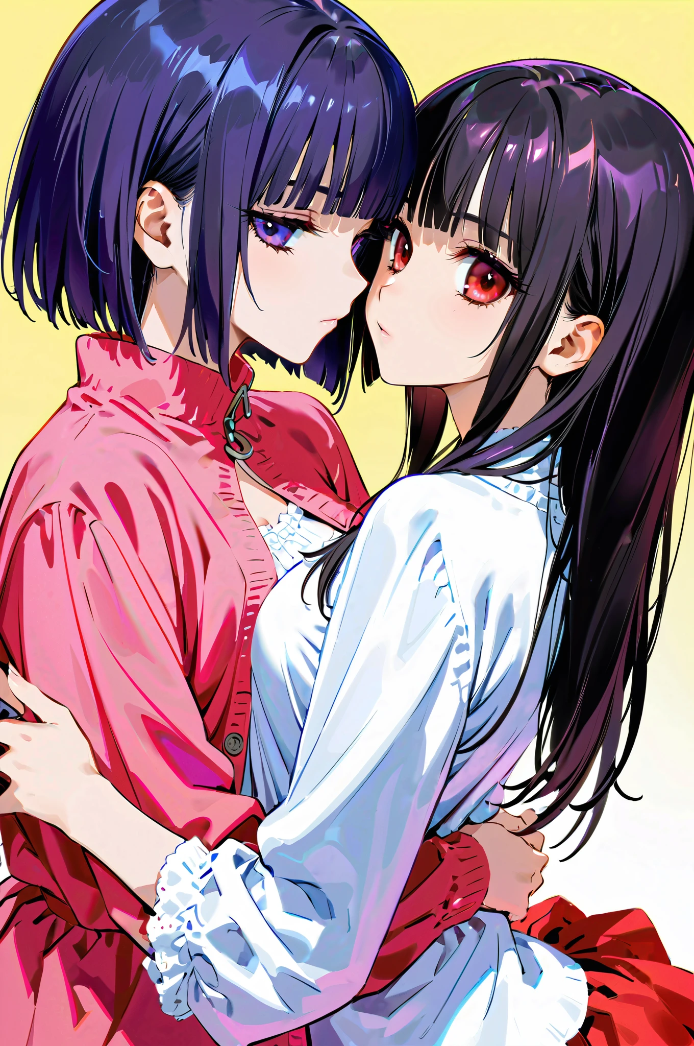 Two girls kissing 