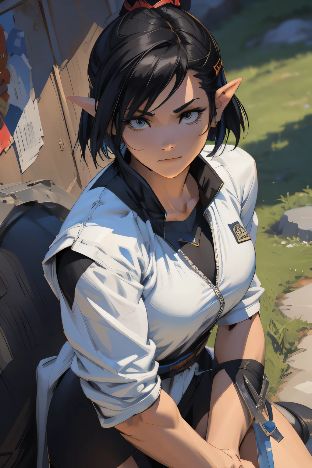 a close up of a cartoon of a woman with a jacket on, by Yoshihiko Wada, style of masamune shirow, by Masamune Shirow, artgerm and james jean, inspired by Masamune Shirow, krenz cushart and artgerm, by Otomo Katsuhiro, artgerm and lois van baarle