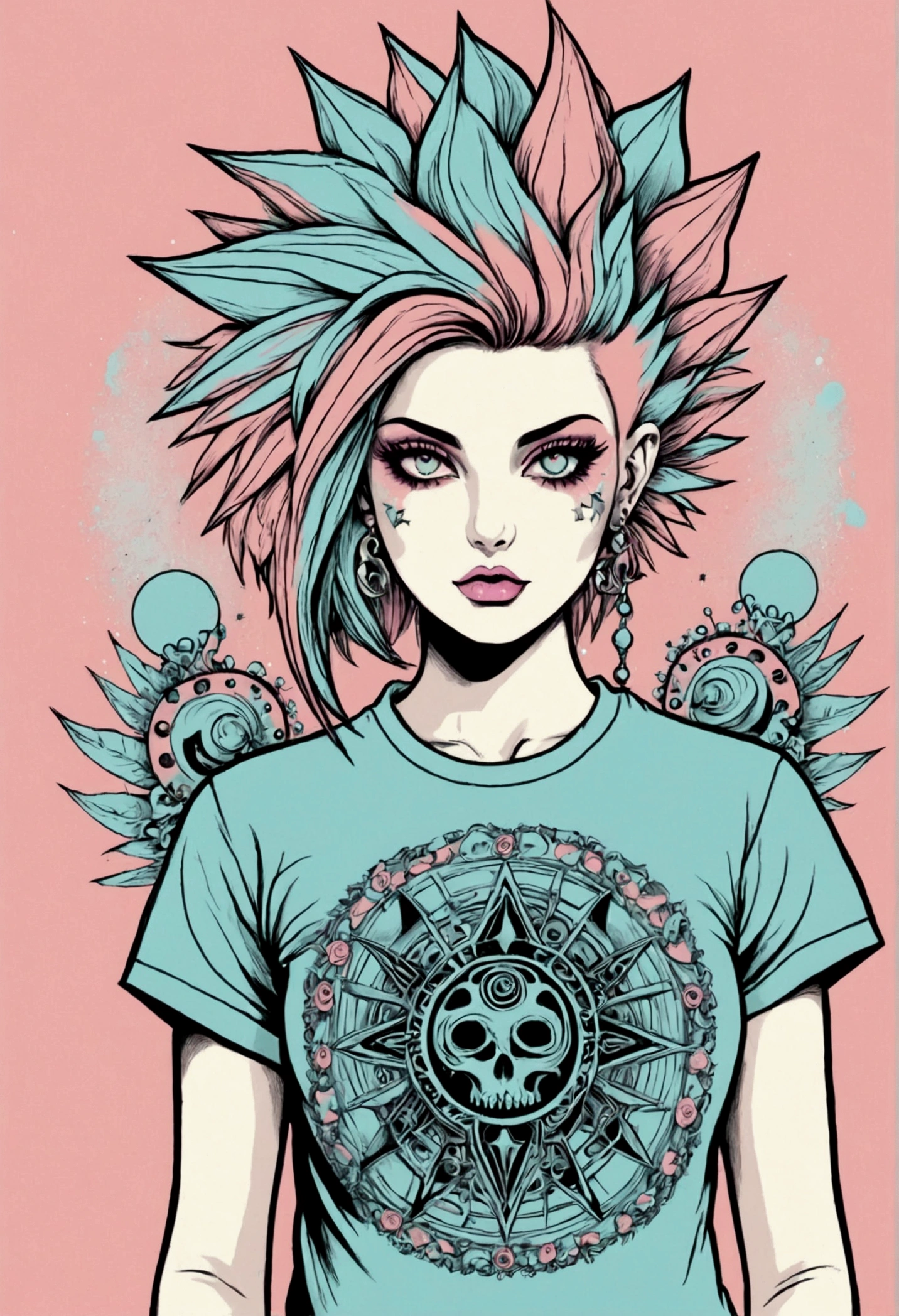 Tshirt design pastel punk