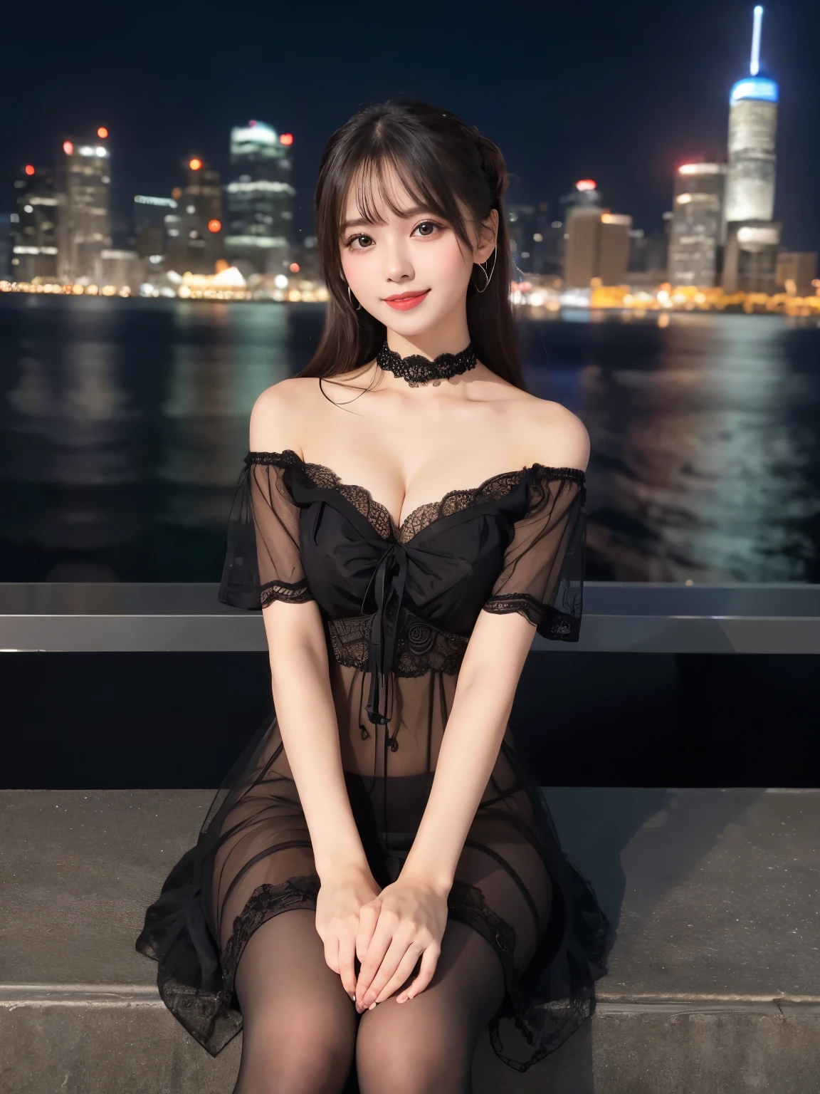 Very detailed eyes, very detailed face, very beautiful woman, best quality, super detailed (photorealistic), very delicate and beautiful legs, beautiful black eyes, absurdity, very detailed facial expression, professional illustration, shy, face about late teens, hololive,