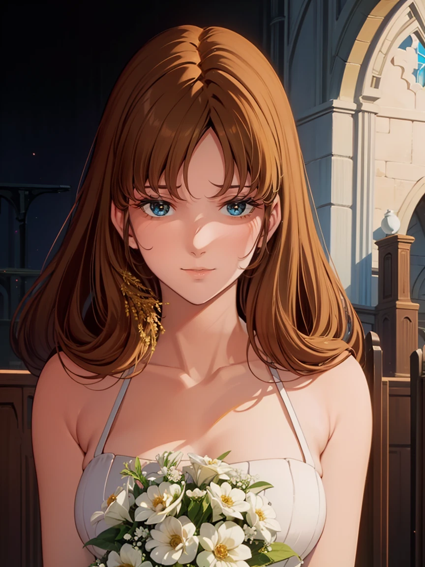 photo realistic,8k,finely detailed skin,detailed skin texture,high quality skin,realistic skin,from,1girl,pov,sweet,curvy,(happy face), Wedding dress,holding a bouquet, blue eyes,CosmiEyes,church,masterpiece, best quality, high resolution, 4k, ultra high resolution, highly detailed, highly detailed, beautiful eyes, beautiful hair, beautiful side, beautiful skin,detailed shiny skin,good hands, best hands,curvy,Cosmic eyes,Hayase Misa