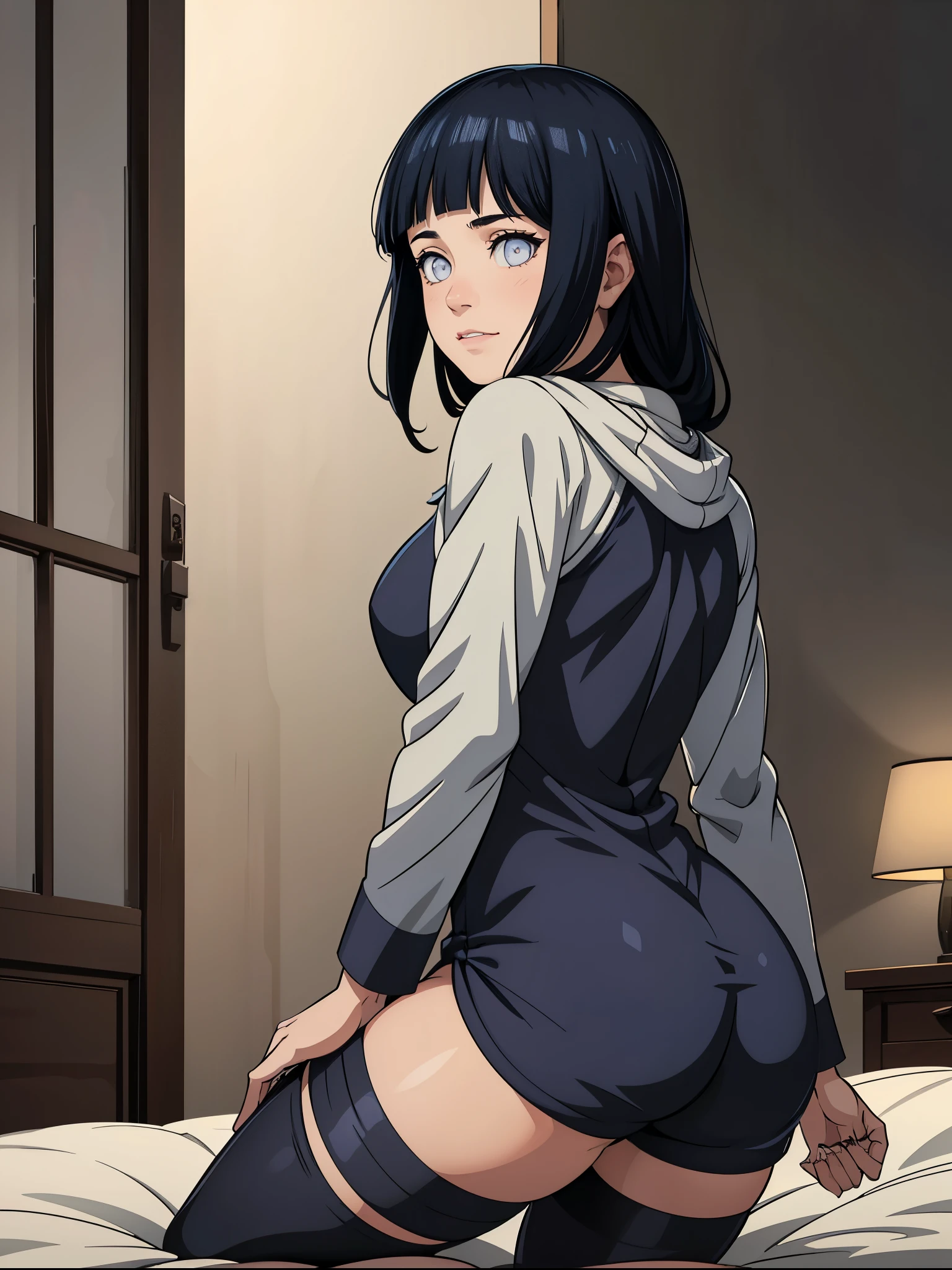 Fait, absurderes, hinata\(Boruto\), 1fille, seulement,femelle mature, Voir la visionneuse,composition parfaite, Lèvres détaillées, grosse poitrine, beau visage, Propotion corporelle, rougir, (lèvres roses), cheveux longs, yeux violets, regard doux, sourire triste, super réaliste, Détailée, séance photo, Visages et corps réalistes，（Porter l&#39;uniforme d&#39;une infirmière，Porter une coiffe d&#39;infirmière，Bretelles longues tube bas noirs），（suer，Transpirez beaucoup，rougir，Être rouge au visage，Il y avait beaucoup de sueur sur mon visage，rougir），（gros Seins），Dans les hôtels de luxe，Allongez-vous dans votre lit，pose enchanteresse，Seins, montrant ses Seins, poitrine, NSFW (en anglais seulement)