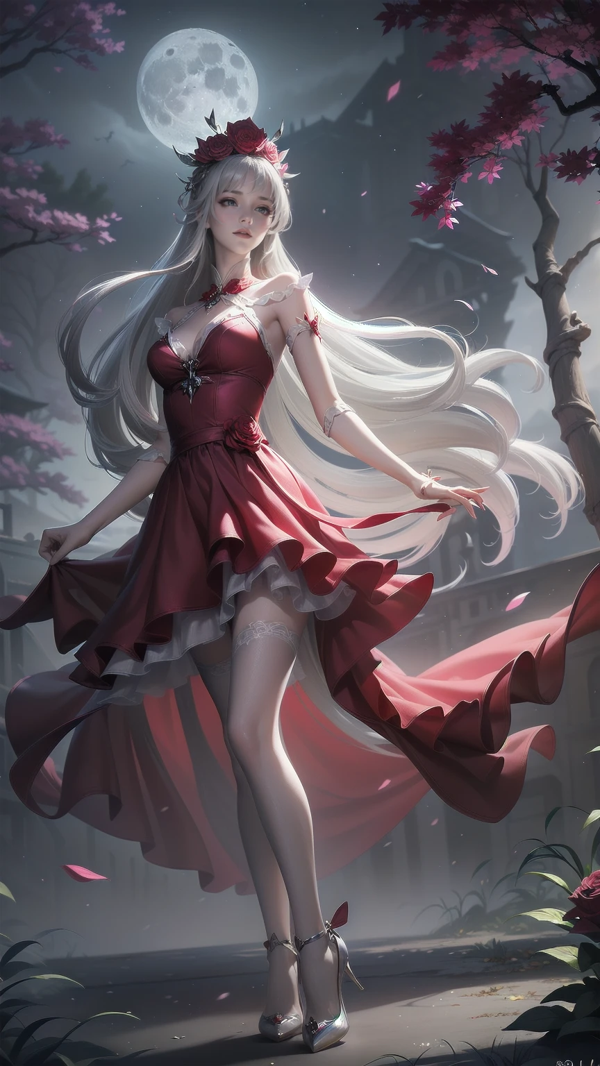  Modin Disney , Arafed,  action shot, Dark  Fantasy Art ,  Fantasy Art , Gothic art,  Picture of a Female Vampire , Exquisite美しさ,  Full Body Shot  , dark glamour shot, pale white skin , Blonde, Long Hair,  Wavy Hair, ( Sparkling Grey : 1.3) eye, she (red: 1.3) red thigh suit, ArmoredDress, she手に剣を持っている, ( Ready for Battle : 1.4) ,  Roses are printed on the suit (black: 1.4) black roses,  High Heels , dark castle, dark, black and color,  Dark Art Painting Style , flower dress, (( 1 Girl, Alone, Alone, Ninim , Gray Hair, redいeye,  hair ornament, Small breasts, Long Hair,  fitness )), ((Alone, (1 Female, Pink lipstick),  very detailed ,  Ambient Soft Lighting , 4K, Perfect Eyes,  perfect face, Perfect lighting , a  1 Girl)), ((blackいドレス,  Long Dress , redい大鎌を振るう, Abandoned castle, Haunted Castle, fog, mist, Knight , Smell of the Moon , Dead Tree)),((masterpiece:1.2)), ((Best Qualityで最高の)),  very detailed なイラストスタイル,  detailed skin texture ,  The texture of the fabric is delicate ,  Extremely Detailed Description , (T Masterpiece), Super beautiful illustrations,  The face is very well drawn , RAW Photos, professional, Fine painting,  complicated details ,  super detail ,  intricate decorative details  ,  perfect anatomy, real, (ファッションモデルに扮した超美しくてクールな青いeyeの銀色のキツネの女の子), Beautiful normal breasts , (Beautiful and shiny silver hair), (美しい澄んだ青いeye), (Exquisite, Beautiful and clear eyes:1.6), ((Rich in details、Exquisite autumn and winter fashion brand clothing)), smile, ((Model is walking)), ((Staring at me)), ((During the day)), ( A collection that details and beautifully summarizes special places in Paris ), (8KBest Quality壁紙), ( Very meticulous 、Beautiful background) 、 appears in the center of the lunar wilderness ,  as a miner on the Moon ,  emits fantastic light in a desolate environment . This enchanting person ,  wears a shining silver and gold costume ,  radiates wisdom and power from the other world .  , 一筆一筆が非Realisticな美しさと神秘を伝える.  Every characteristic exudes luxury in the midst of fantasy , 普通を超越する真の視覚的masterpieceを体験する.、 Huge Tree with Blue Glowing Branches and Roots,  very detailed , Complex and Brilliant , Fantasy Landscape ,  Aether Atmosphere , (Best Quality,8k, Kampala,masterpiece:1.2), ultra detail ,(Realistic,photoRealistic,photo-Realistic:1.37), digital art ,  Cinematic Lighting ,  Dramatic Lighting,  bright color,  Glowing Elements , Mysterious, Amazing, Magical realism,  concept art,、A whimsical and graceful fairy ,  Fascinating heavenly eyes that shine with unbelievable wisdom :  sparkling wings adorned with beautiful jewels ,  this scene embodies the fusion of elegance, charm, and luxury that embodies the viewer Exquisitely detailed Captured in acrylic painting ,  Golden hair flowing down from a dress studded with crystals . この画像は精巧なディテールと bright color彩で描かれたデジタル絵画である。.  The existence of fairies is fascinating and timeless ,  This scene embodies a fusion of elegance, charm, and luxury that makes the viewer feel .
