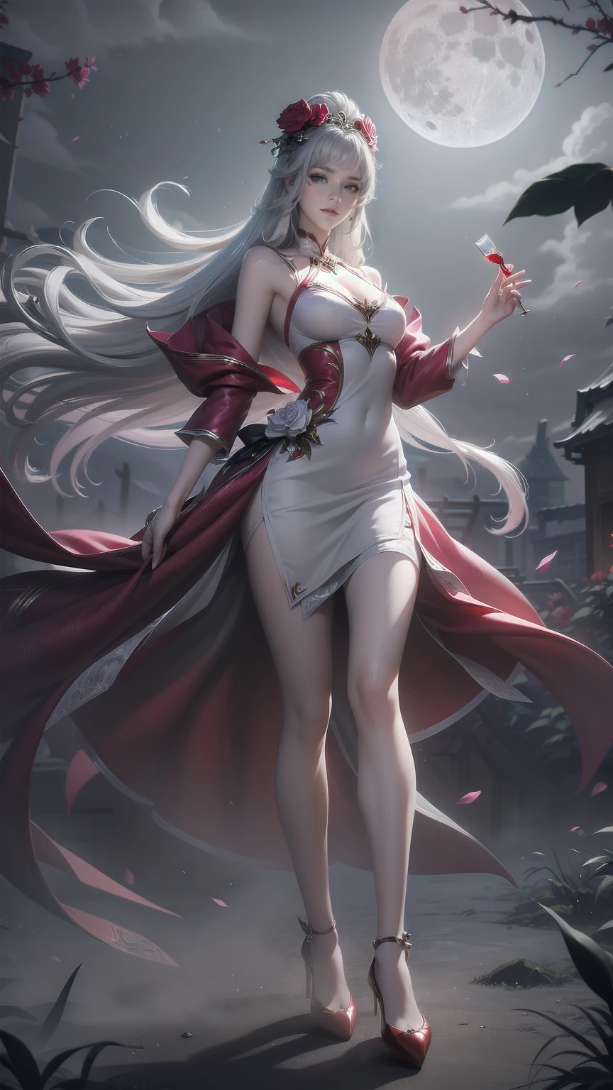  Modin Disney , Arafed,  action shot, Dark  Fantasy Art ,  Fantasy Art , Gothic art,  Picture of a Female Vampire , Exquisite美しさ,  Full Body Shot  , dark glamour shot, pale white skin , Blonde, Long Hair,  Wavy Hair, ( Sparkling Grey : 1.3) eye, she (red: 1.3) red thigh suit, ArmoredDress, she手に剣を持っている, ( Ready for Battle : 1.4) ,  Roses are printed on the suit (black: 1.4) black roses,  High Heels , dark castle, dark, black and color,  Dark Art Painting Style , flower dress, (( 1 Girl, Alone, Alone, Ninim , Gray Hair, redいeye,  hair ornament, Small breasts, Long Hair,  fitness )), ((Alone, (1 Female, Pink lipstick),  very detailed ,  Ambient Soft Lighting , 4K, Perfect Eyes,  perfect face, Perfect lighting , a  1 Girl)), ((blackいドレス,  Long Dress , redい大鎌を振るう, Abandoned castle, Haunted Castle, fog, mist, Knight , Smell of the Moon , Dead Tree)),((masterpiece:1.2)), ((Best Qualityで最高の)),  very detailed なイラストスタイル,  detailed skin texture ,  The texture of the fabric is delicate ,  Extremely Detailed Description , (T Masterpiece), Super beautiful illustrations,  The face is very well drawn , RAW Photos, professional, Fine painting,  complicated details ,  super detail ,  intricate decorative details  ,  perfect anatomy, real, (ファッションモデルに扮した超美しくてクールな青いeyeの銀色のキツネの女の子), Beautiful normal breasts , (Beautiful and shiny silver hair), (美しい澄んだ青いeye), (Exquisite, Beautiful and clear eyes:1.6), ((Rich in details、Exquisite autumn and winter fashion brand clothing)), smile, ((Model is walking)), ((Staring at me)), ((During the day)), ( A collection that details and beautifully summarizes special places in Paris ), (8KBest Quality壁紙), ( Very meticulous 、Beautiful background) 、 appears in the center of the lunar wilderness ,  as a miner on the Moon ,  emits fantastic light in a desolate environment . This enchanting person ,  wears a shining silver and gold costume ,  radiates wisdom and power from the other world .  , 一筆一筆が非Realisticな美しさと神秘を伝える.  Every characteristic exudes luxury in the midst of fantasy , 普通を超越する真の視覚的masterpieceを体験する.、 Huge Tree with Blue Glowing Branches and Roots,  very detailed , Complex and Brilliant , Fantasy Landscape ,  Aether Atmosphere , (Best Quality,8k, Kampala,masterpiece:1.2), ultra detail ,(Realistic,photoRealistic,photo-Realistic:1.37), digital art ,  Cinematic Lighting ,  Dramatic Lighting,  bright color,  Glowing Elements , Mysterious, Amazing, Magical realism,  concept art,、A whimsical and graceful fairy ,  Fascinating heavenly eyes that shine with unbelievable wisdom :  sparkling wings adorned with beautiful jewels ,  this scene embodies the fusion of elegance, charm, and luxury that embodies the viewer Exquisitely detailed Captured in acrylic painting ,  Golden hair flowing down from a dress studded with crystals . この画像は精巧なディテールと bright color彩で描かれたデジタル絵画である。.  The existence of fairies is fascinating and timeless ,  This scene embodies a fusion of elegance, charm, and luxury that makes the viewer feel .
