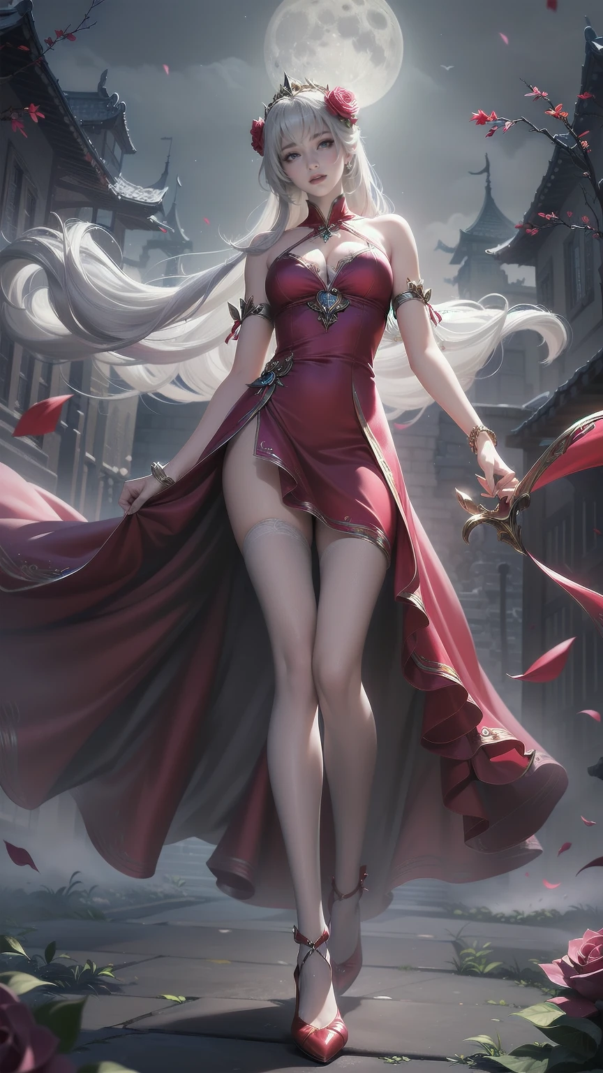  Modin Disney , Arafed,  action shot, Dark  Fantasy Art ,  Fantasy Art , Gothic art,  Picture of a Female Vampire , Exquisite美しさ,  Full Body Shot  , dark glamour shot, pale white skin , Blonde, Long Hair,  Wavy Hair, ( Sparkling Grey : 1.3) eye, she (red: 1.3) red thigh suit, ArmoredDress, she手に剣を持っている, ( Ready for Battle : 1.4) ,  Roses are printed on the suit (black: 1.4) black roses,  High Heels , dark castle, dark, black and color,  Dark Art Painting Style , flower dress, (( 1 Girl, Alone, Alone, Ninim , Gray Hair, redいeye,  hair ornament, Small breasts, Long Hair,  fitness )), ((Alone, (1 Female, Pink lipstick),  very detailed ,  Ambient Soft Lighting , 4K, Perfect Eyes,  perfect face, Perfect lighting , a  1 Girl)), ((blackいドレス,  Long Dress , redい大鎌を振るう, Abandoned castle, Haunted Castle, fog, mist, Knight , Smell of the Moon , Dead Tree)),((masterpiece:1.2)), ((Best Qualityで最高の)),  very detailed なイラストスタイル,  detailed skin texture ,  The texture of the fabric is delicate ,  Extremely Detailed Description , (T Masterpiece), Super beautiful illustrations,  The face is very well drawn , RAW Photos, professional, Fine painting,  complicated details ,  super detail ,  intricate decorative details  ,  perfect anatomy, real, (ファッションモデルに扮した超美しくてクールな青いeyeの銀色のキツネの女の子), Beautiful normal breasts , (Beautiful and shiny silver hair), (美しい澄んだ青いeye), (Exquisite, Beautiful and clear eyes:1.6), ((Rich in details、Exquisite autumn and winter fashion brand clothing)), smile, ((Model is walking)), ((Staring at me)), ((During the day)), ( A collection that details and beautifully summarizes special places in Paris ), (8KBest Quality壁紙), ( Very meticulous 、Beautiful background) 、 appears in the center of the lunar wilderness ,  as a miner on the Moon ,  emits fantastic light in a desolate environment . This enchanting person ,  wears a shining silver and gold costume ,  radiates wisdom and power from the other world .  , 一筆一筆が非Realisticな美しさと神秘を伝える.  Every characteristic exudes luxury in the midst of fantasy , 普通を超越する真の視覚的masterpieceを体験する.、 Huge Tree with Blue Glowing Branches and Roots,  very detailed , Complex and Brilliant , Fantasy Landscape ,  Aether Atmosphere , (Best Quality,8k, Kampala,masterpiece:1.2), ultra detail ,(Realistic,photoRealistic,photo-Realistic:1.37), digital art ,  Cinematic Lighting ,  Dramatic Lighting,  bright color,  Glowing Elements , Mysterious, Amazing, Magical realism,  concept art,、A whimsical and graceful fairy ,  Fascinating heavenly eyes that shine with unbelievable wisdom :  sparkling wings adorned with beautiful jewels ,  this scene embodies the fusion of elegance, charm, and luxury that embodies the viewer Exquisitely detailed Captured in acrylic painting ,  Golden hair flowing down from a dress studded with crystals . この画像は精巧なディテールと bright color彩で描かれたデジタル絵画である。.  The existence of fairies is fascinating and timeless ,  This scene embodies a fusion of elegance, charm, and luxury that makes the viewer feel .
