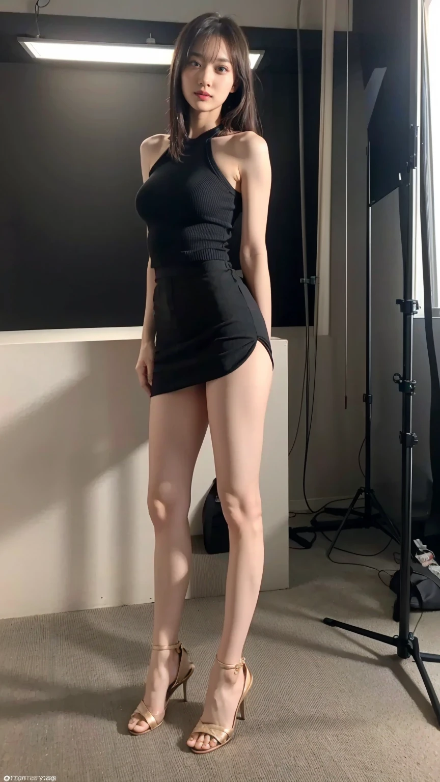 ((midynight, best qualtiy, 8k, tmasterpiece :1.3)), full bodyesbian, long leges, Sharp focus :1.2, A beautiful woman with a perfect figure :1.4, Slender abs :1.1, ((dark brown hair, gigantic cleavage breasts :1.2)), (White skinny bikini, , standing on your feet:1.2), (nighttime scene, the roof:1.3)), Highly Detailed Face and Skin Textur, Fine Eye, 二重まぶた