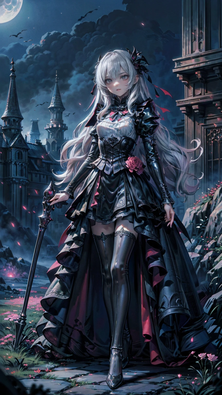  Modin Disney , Arafed,  action shot, Dark  Fantasy Art ,  Fantasy Art , Gothic art,  Picture of a Female Vampire , Exquisite美しさ,  Full Body Shot  , dark glamour shot, pale white skin , Blonde, Long Hair,  Wavy Hair, ( Sparkling Grey : 1.3) eye, she (red: 1.3) red thigh suit, ArmoredDress, she手に剣を持っている, ( Ready for Battle : 1.4) ,  Roses are printed on the suit (black: 1.4) black roses,  High Heels , dark castle, dark, black and color,  Dark Art Painting Style , flower dress, (( 1 Girl, Alone, Alone, Ninim , Gray Hair, redいeye,  hair ornament , Small breasts, Long Hair,  fitness )), ((Alone, (1 Female, Pink lipstick),  very detailed ,  Ambient Soft Lighting , 4K, Perfect Eyes,  perfect face, Perfect lighting , a  1 Girl)), ((blackいドレス,  Long Dress , redい大鎌を振るう, Abandoned castle, Haunted Castle, fog, mist, Knight , Smell of the Moon , Dead Tree)),((masterpiece:1.2)), ((Best Qualityで最高の)),  very detailed なイラストスタイル,  detailed skin texture ,  The texture of the fabric is delicate ,  Extremely Detailed Description , (T Masterpiece), Super beautiful illustrations,  The face is very well drawn , RAW Photos, professional, Fine painting,  complicated details ,  super detail ,  intricate decorative details  ,  perfect anatomy, real, (ファッションモデルに扮した超美しくてクールな青いeyeの銀色のキツネの***), Beautiful normal breasts , (Beautiful and shiny silver hair), (美しい澄んだ青いeye), (Exquisite, Beautiful and clear eyes:1.6), ((Rich in details、Exquisite autumn and winter fashion brand clothing)), smile, ((Model is walking)), ((Staring at me)), ((During the day)), ( A collection that details and beautifully summarizes special places in Paris ), (8KBest Quality壁紙), ( Very meticulous 、Beautiful background) 、 appears in the center of the lunar wilderness ,  as a miner on the Moon ,  emits fantastic light in a desolate environment . This enchanting person ,  wears a shining silver and gold costume ,  radiates wisdom and power from the other world .  , 一筆一筆が非Realisticな美しさと神秘を伝える.  Every characteristic exudes luxury in the midst of fantasy , 普通を超越する真の視覚的masterpieceを体験する.、 Huge Tree with Blue Glowing Branches and Roots,  very detailed , Complex and Brilliant , Fantasy Landscape ,  Aether Atmosphere , (Best Quality,8k, Kampala,masterpiece:1.2), ultra detail ,(Realistic,photoRealistic,photo-Realistic:1.37), digital art ,  Cinematic Lighting ,  Dramatic Lighting,  bright color,  Glowing Elements , Mysterious, Amazing, Magical realism,  concept art,、A whimsical and graceful fairy ,  Fascinating heavenly eyes that shine with unbelievable wisdom :  sparkling wings adorned with beautiful jewels ,  this scene embodies the fusion of elegance, charm, and luxury that embodies the viewer Exquisitely detailed Captured in acrylic painting ,  Golden hair flowing down from a dress studded with crystals . この画像は精巧なディテールと bright color彩で描かれたデジタル絵画である。.  The existence of fairies is fascinating and timeless ,  This scene embodies a fusion of elegance, charm, and luxury that makes the viewer feel .
