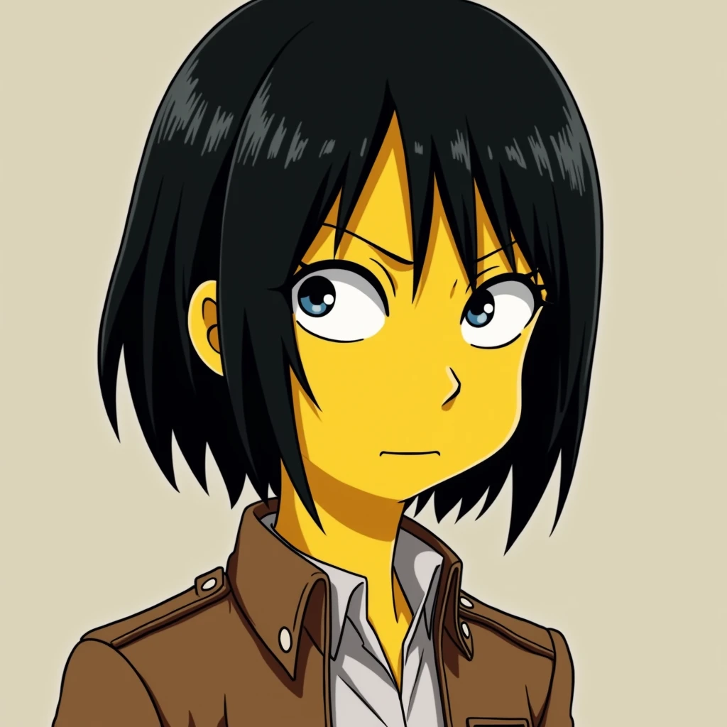 Mikasa The Simpsons style, For an avatar , challenging look