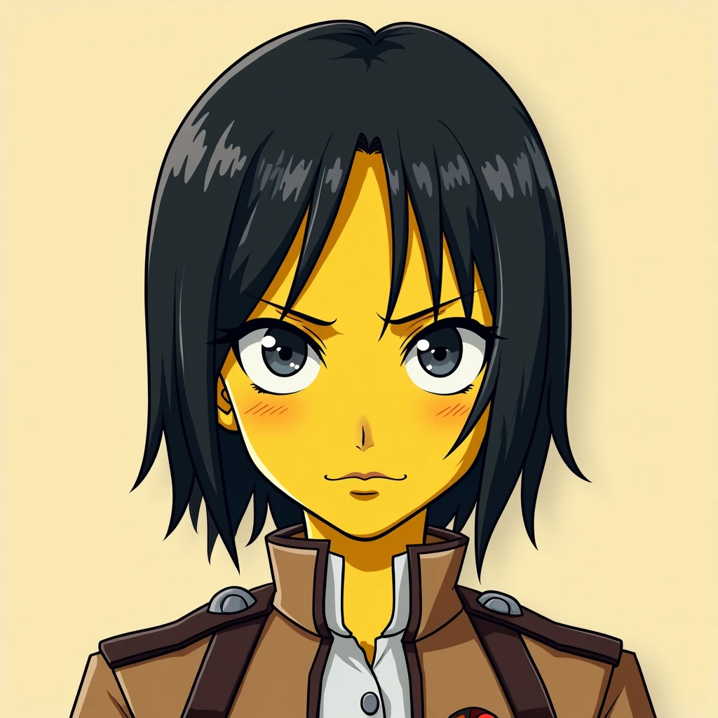 Mikasa The Simpsons style, For an avatar , after a battle