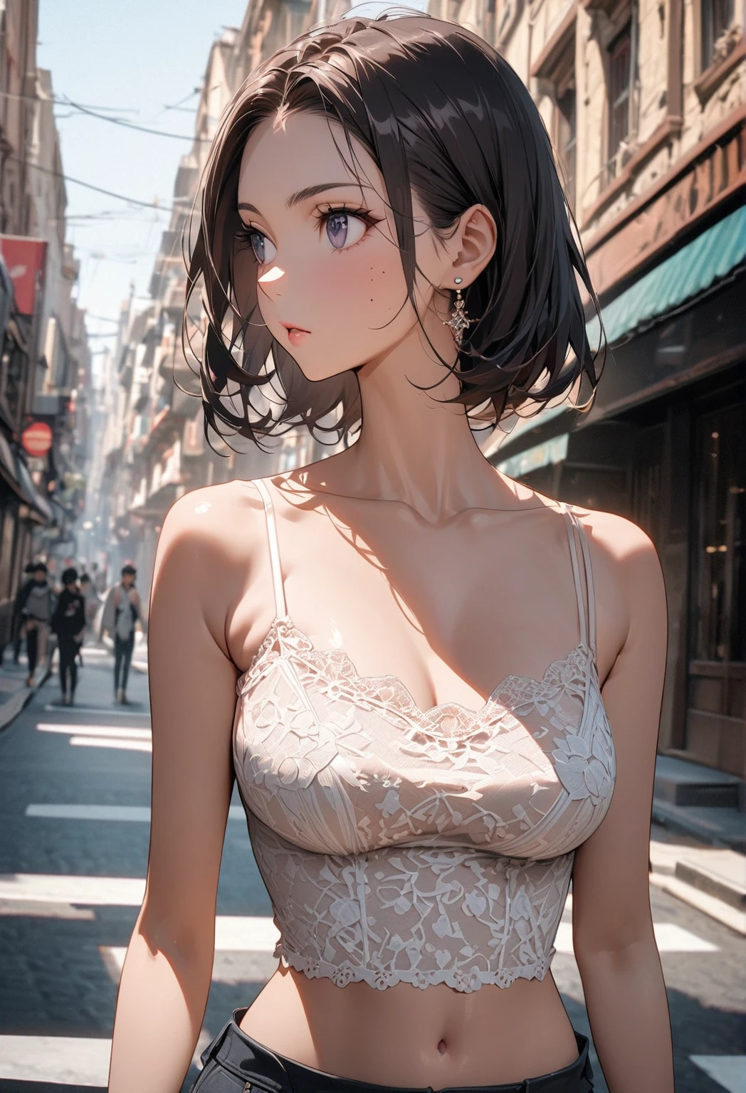 Woman, 30 years, Surrealism, cinematic lighting, god rays, bokeh, UHD, masterpiece, super detail, high quality , from behind